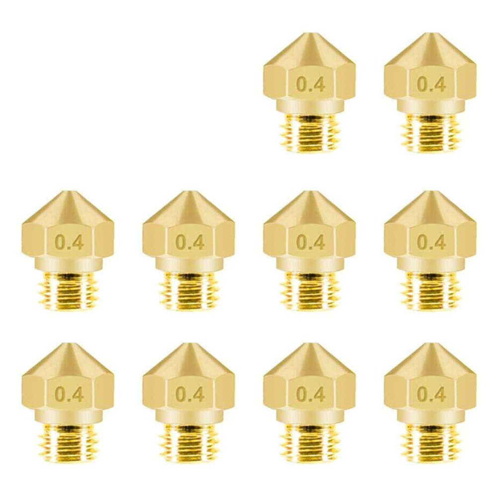 MK10 Nozzle for 3D Printer, 10Pcs MK10 M7 Extruder Nozzle 0.4Mm Brass Extruder