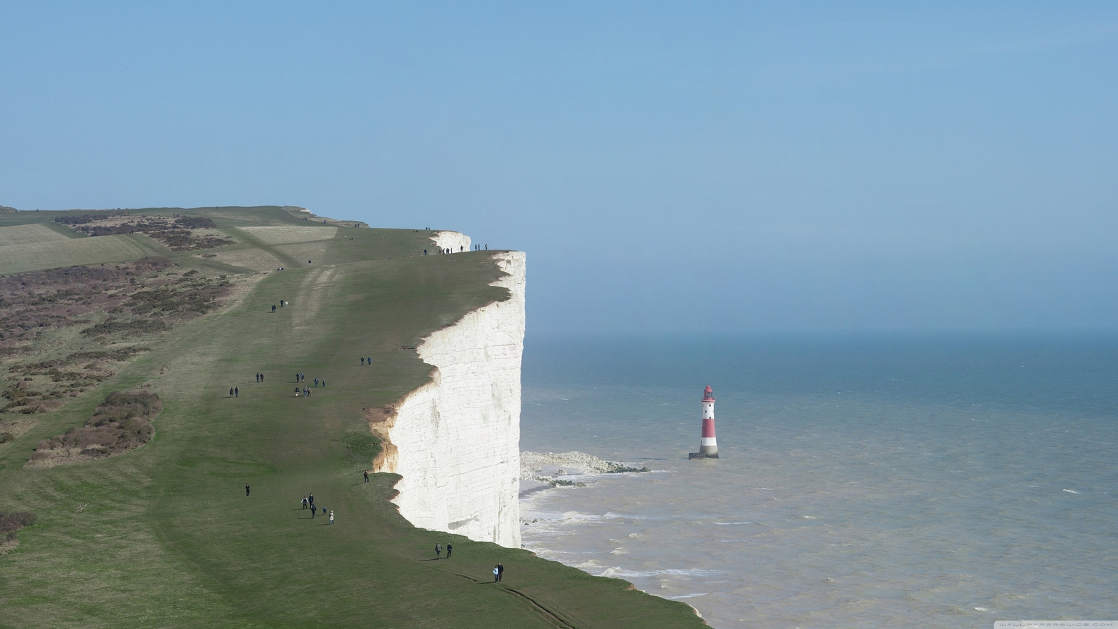 Landscape cliff lighthouse cliffs of dover aerial view Custom Gaming Mat Desk