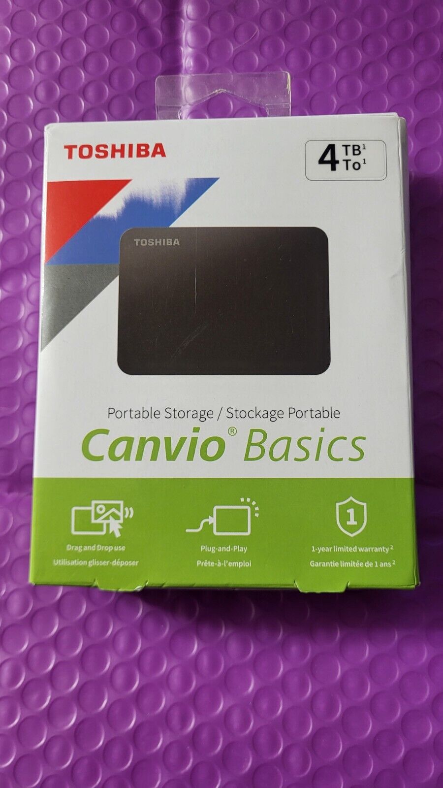 Toshiba Canvio Basics 4TB Portable Storage Unit ** New In Box * *