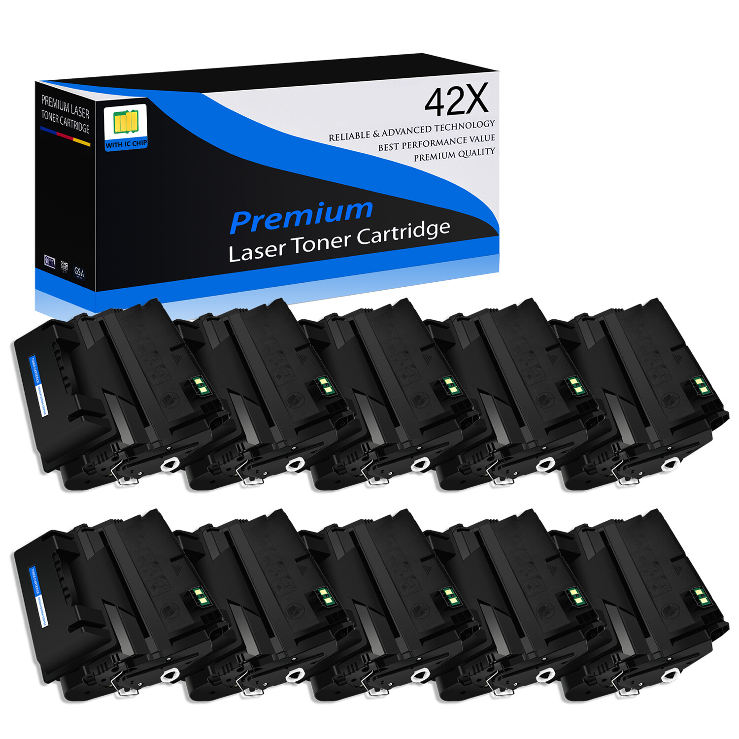 10PK Q5942X Toner Cartridge for HP LaserJet 4250n 4350 4350t 4250dtn 4350dtnsl