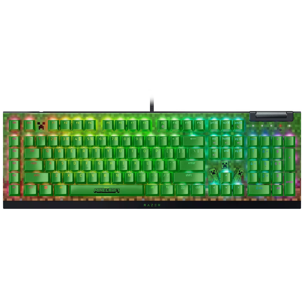 Razer BlackWidowV4 X Gaming Keyboard Green Switch - Minecraft Edition:
