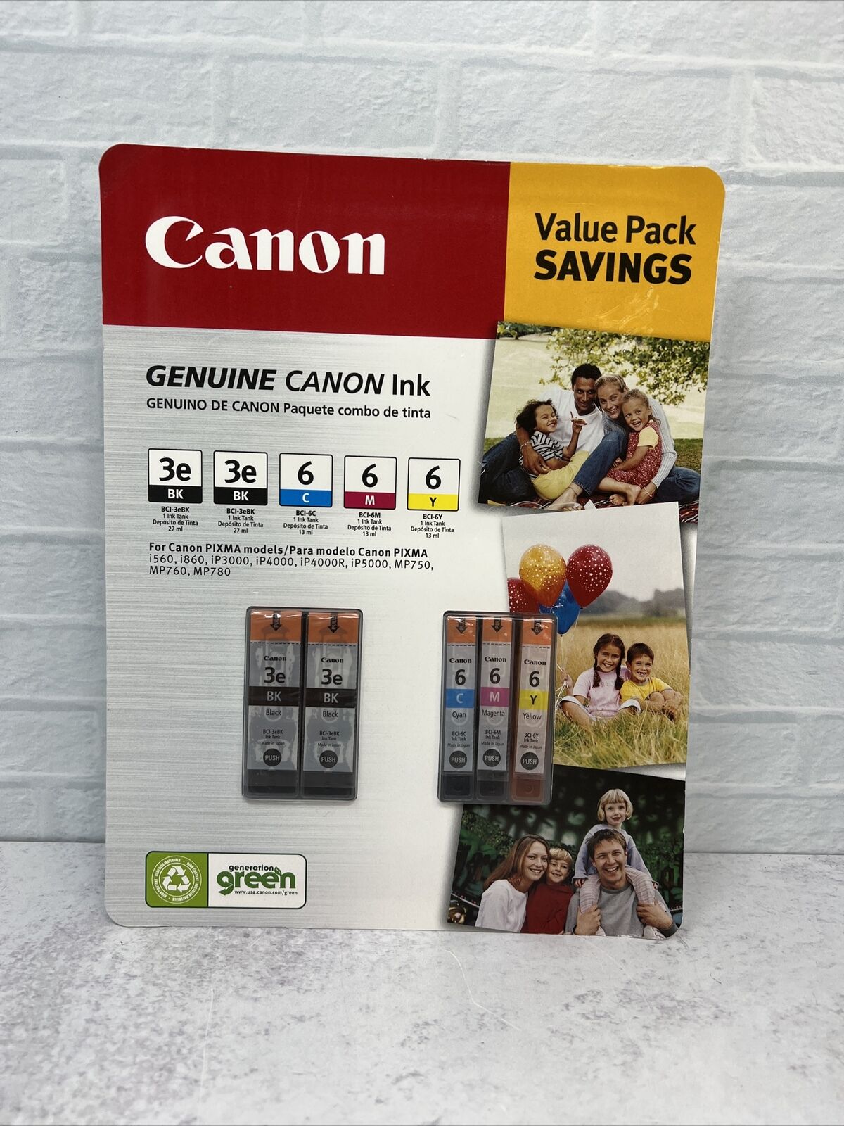 Canon Value Pack Savings Ink 3E Black 6 CMY Sealed New