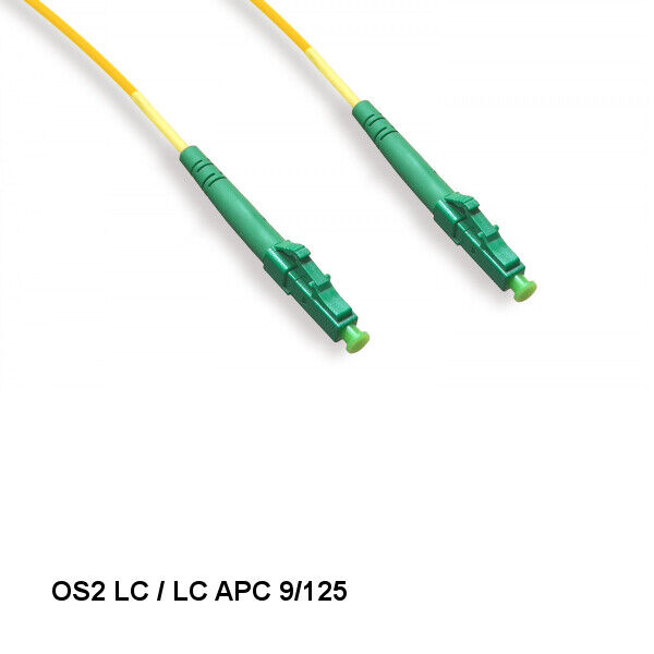Kentek 49ft/15m LC/LC APC OS2 9 /125 Simplex Single-Mode Fiber Optic Cable OFNR