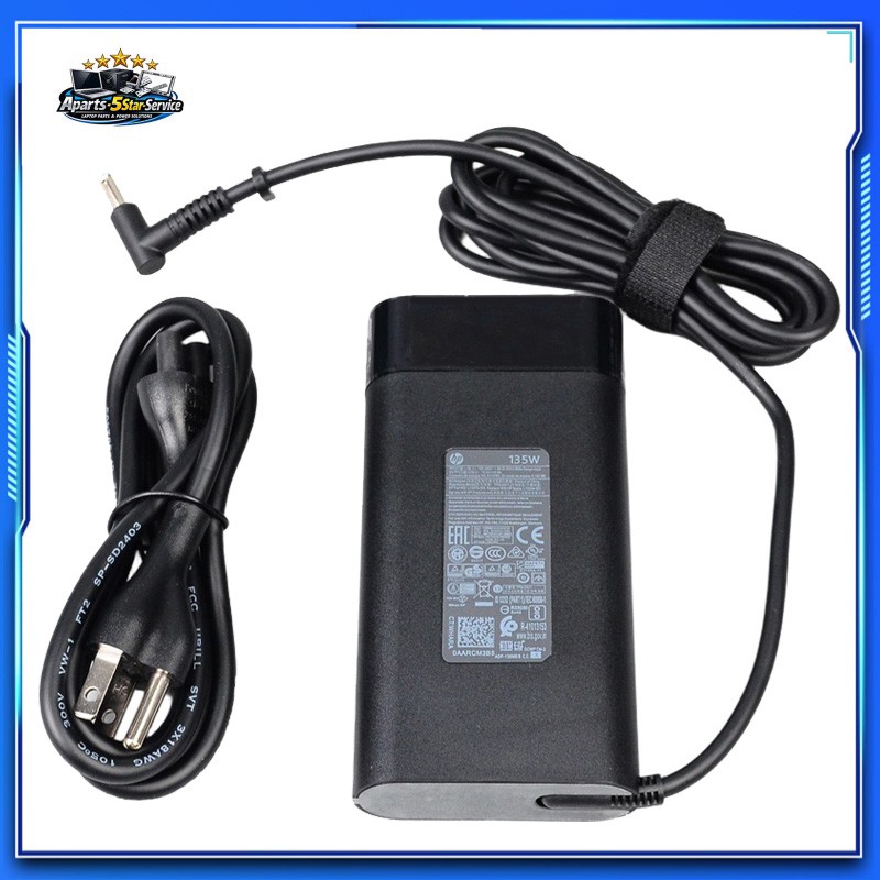 135W 19.5V 6.9A AC Adapter for HP 4.5mm Blue Tip L15879-002 L15537-001 with Cord