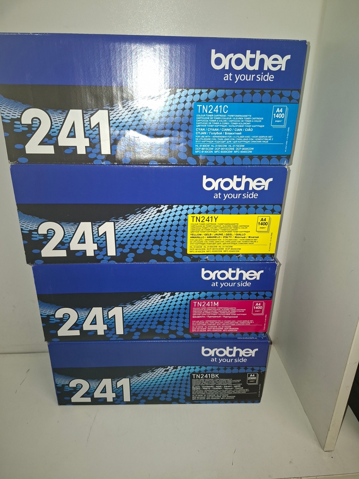 Set of original brother toners TN-241BK TN-241M TN-241C TN-241Y