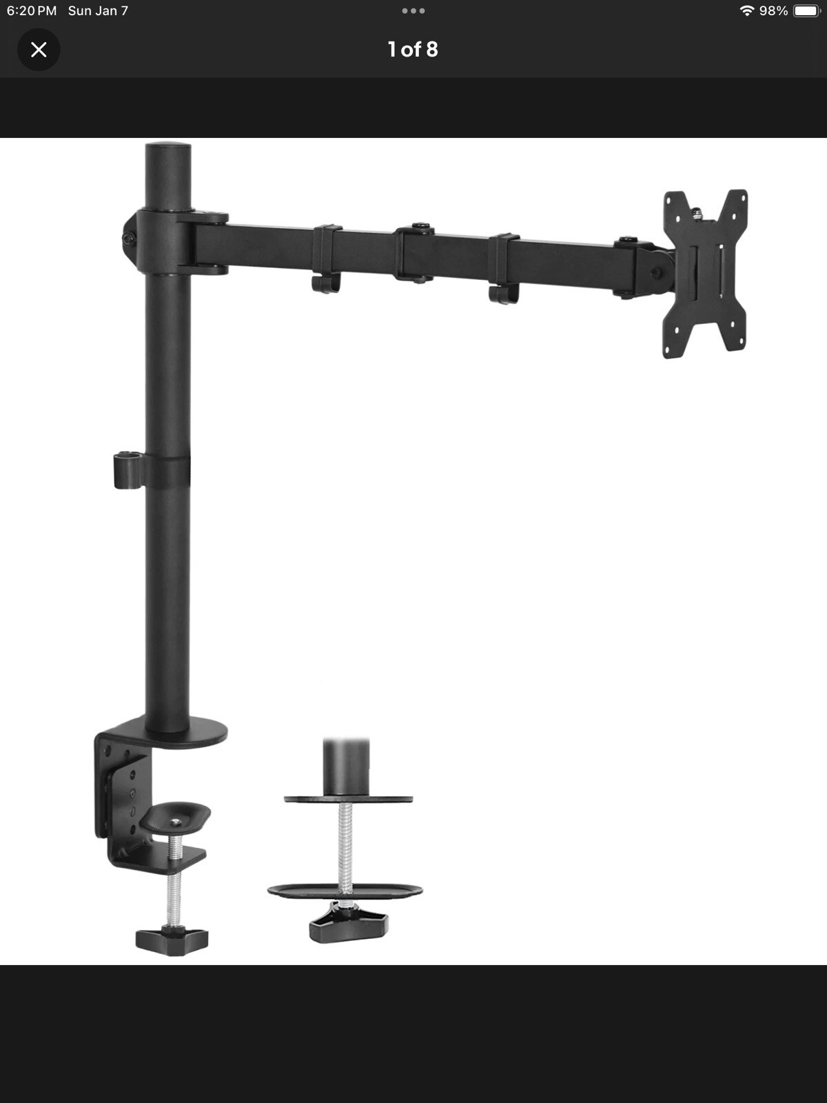 NEW VIVO Single Monitor Arm Fully Adjustable Desk Mount Stand For Screen 13”-27"