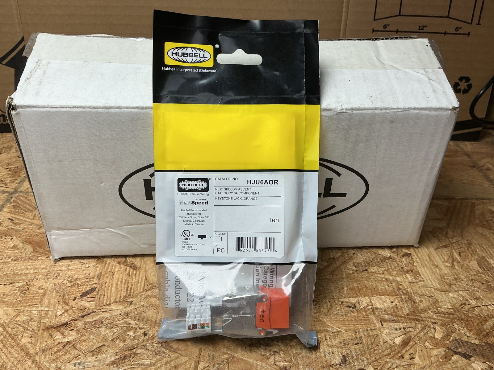 Hubbell Premise Wiring HJU6AOR Keystone Jack Nextspeed Category 6A Box 24 PCS.