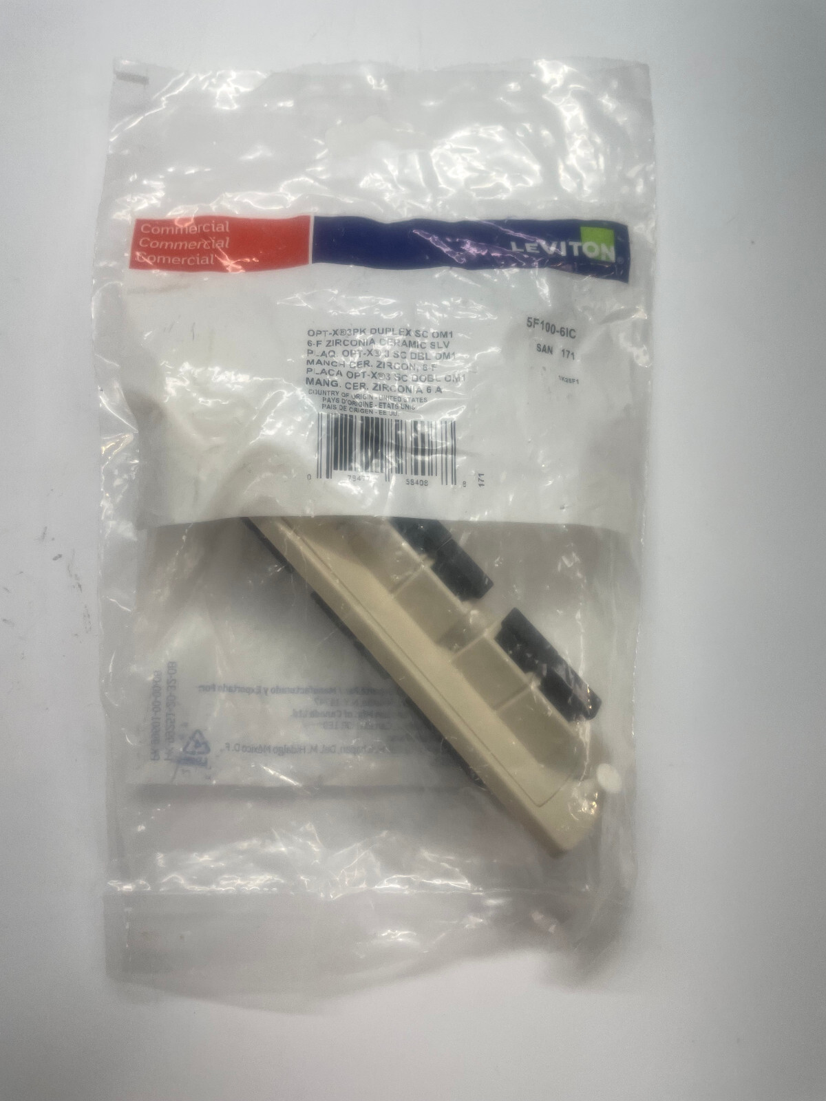 5F100-6IC LEVITON SC Opt-X Precision Molded Plate Beige 62.5 - 6 Fiber