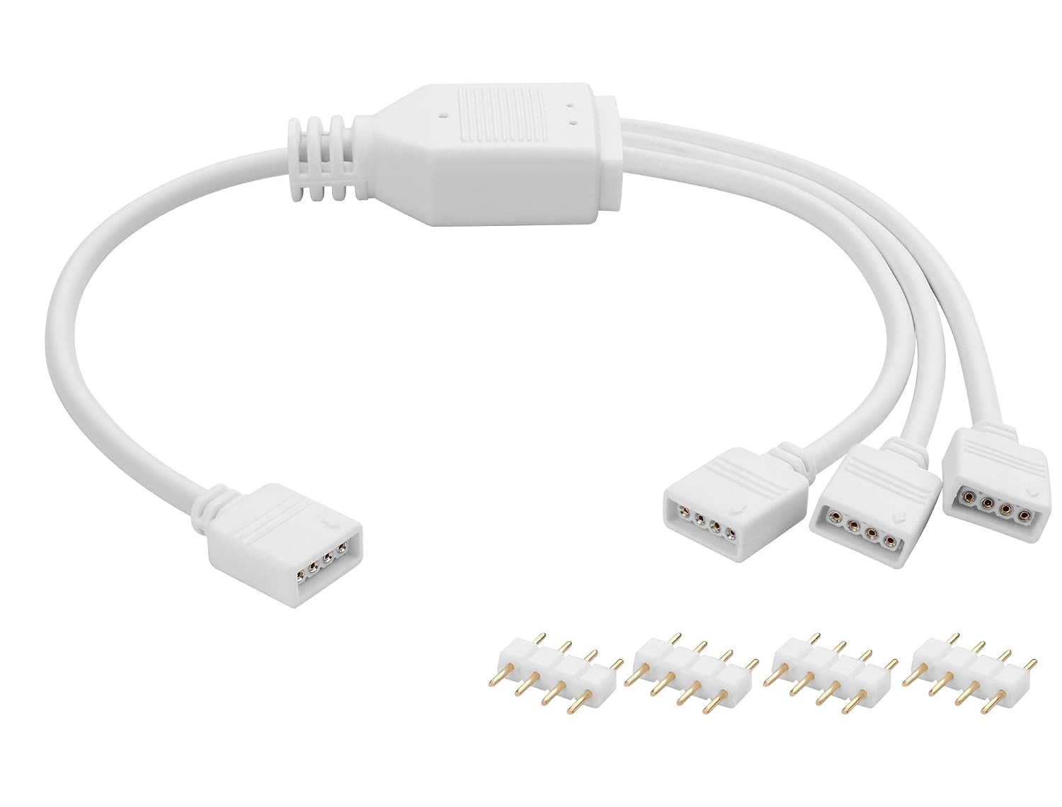 4Pin LED Splitter Cable, 12V 1 to 3 Female 4 Pin LED Strip Connector