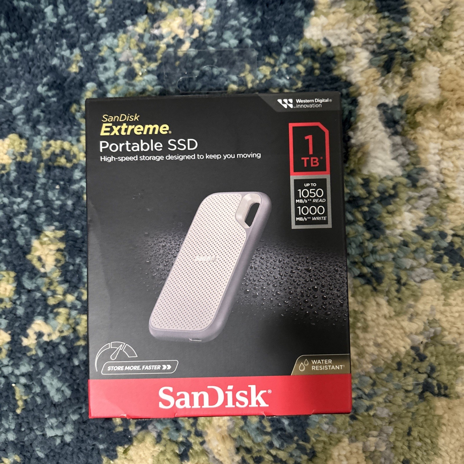 SanDisk Extreme Portable 1tb SSD - Up to 1050MB/s, USB-C, USB 3.2-Grey New 