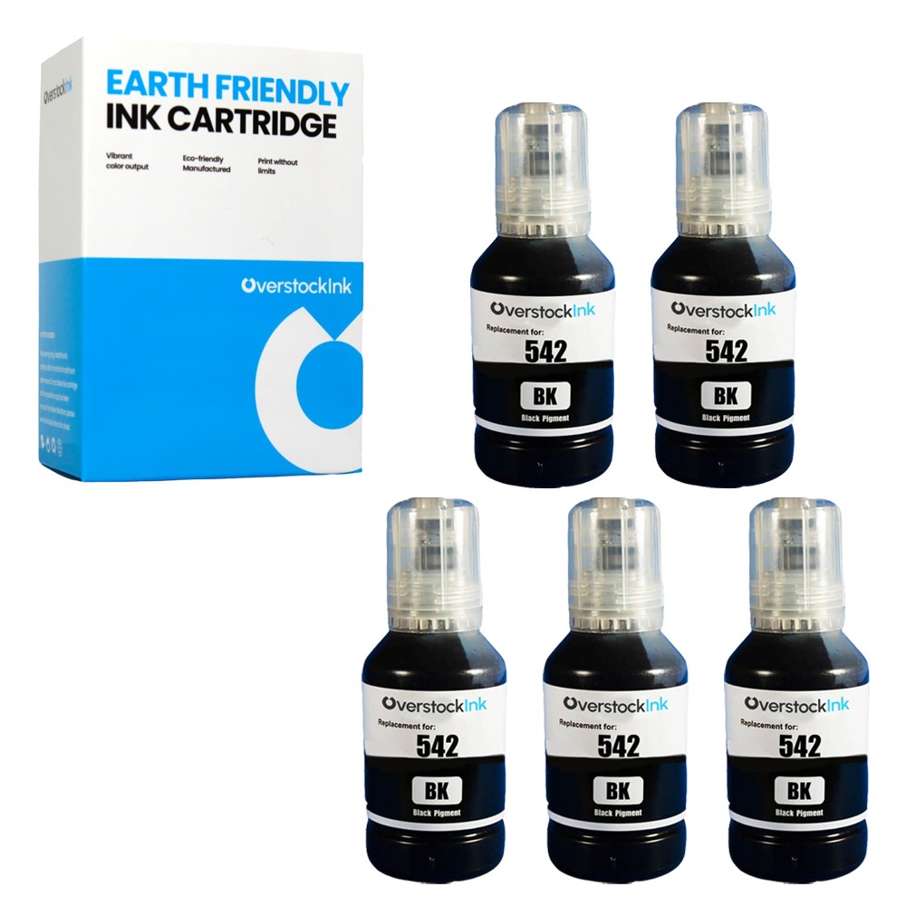 5PK Replacement for Epson T542120 542 Ink Bottle for WorkForce ST-C8000 ST-C8090