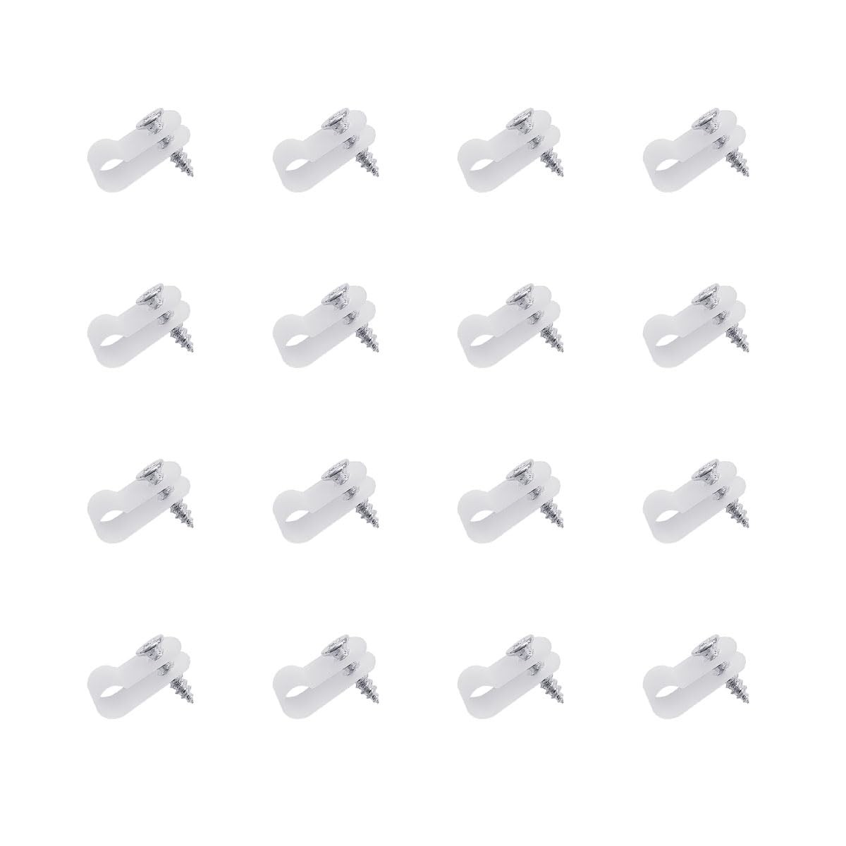 100 Pcs Wire Clamps, 1/4 White Cable Clamp RType