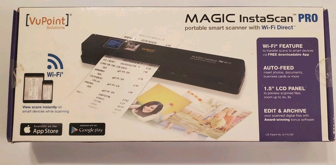 VuPoint Magic InstaScan Pro Portable Wi-Fi Scanner - New Sealed