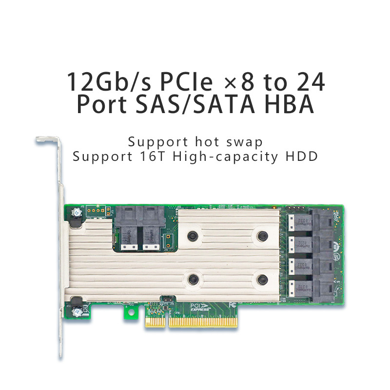 SAS3224 12Gb/s PCIe x8 to 24 Port SAS SATA HBA Controller Card  OEM 9305-24I