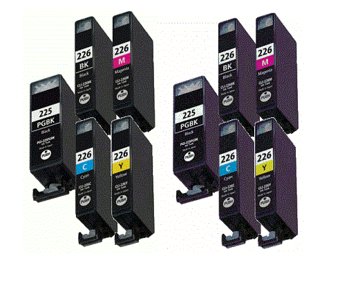 10x New Ink With Chip For Canon PGI225 BK CLI226 BK/C/M/Y Pixma MG6120 6220 8120