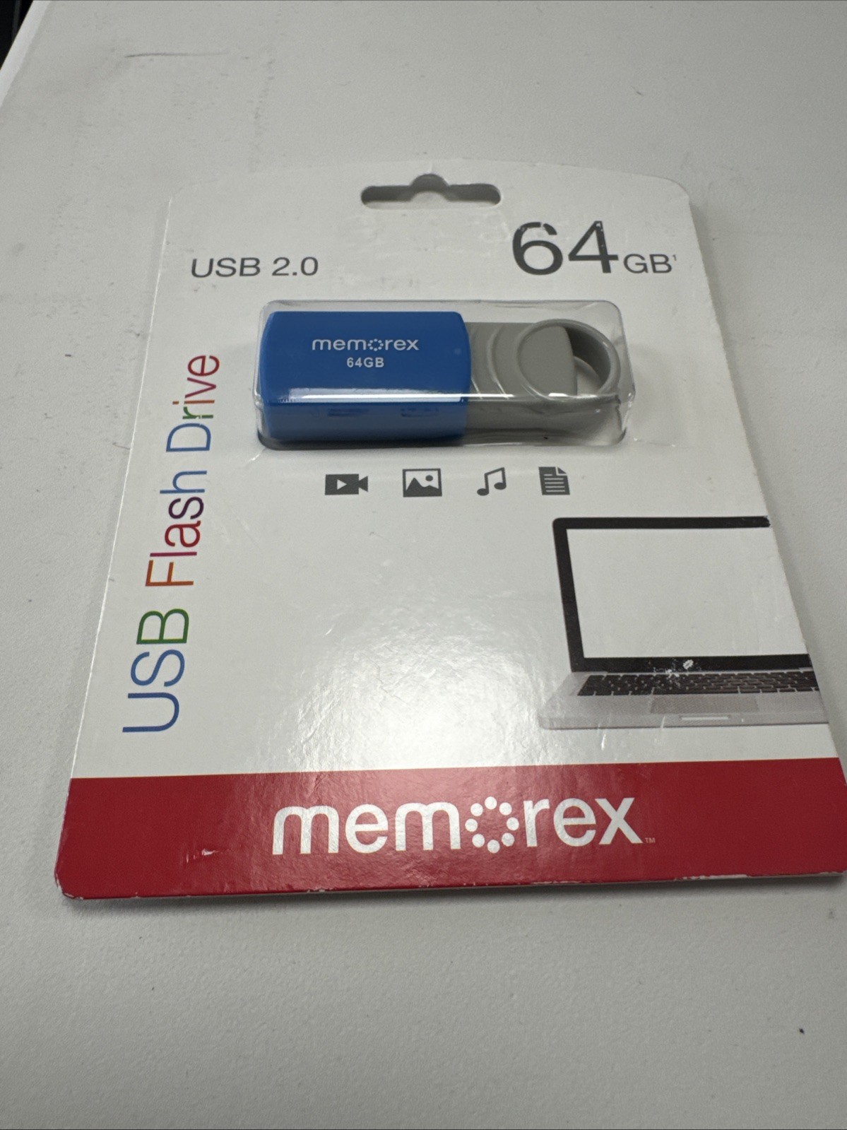 64GB USB Flash Drive  (MEMOREX Blue)