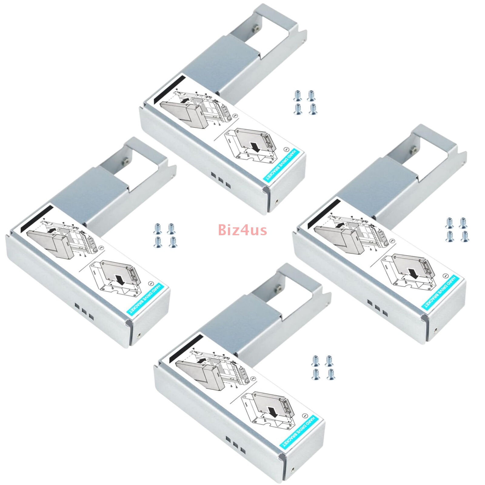 4pcs 9W8C4 3.5" to 2.5" Adapter For Dell R710 R720 R730 T420 HDD Tray Caddy @USA