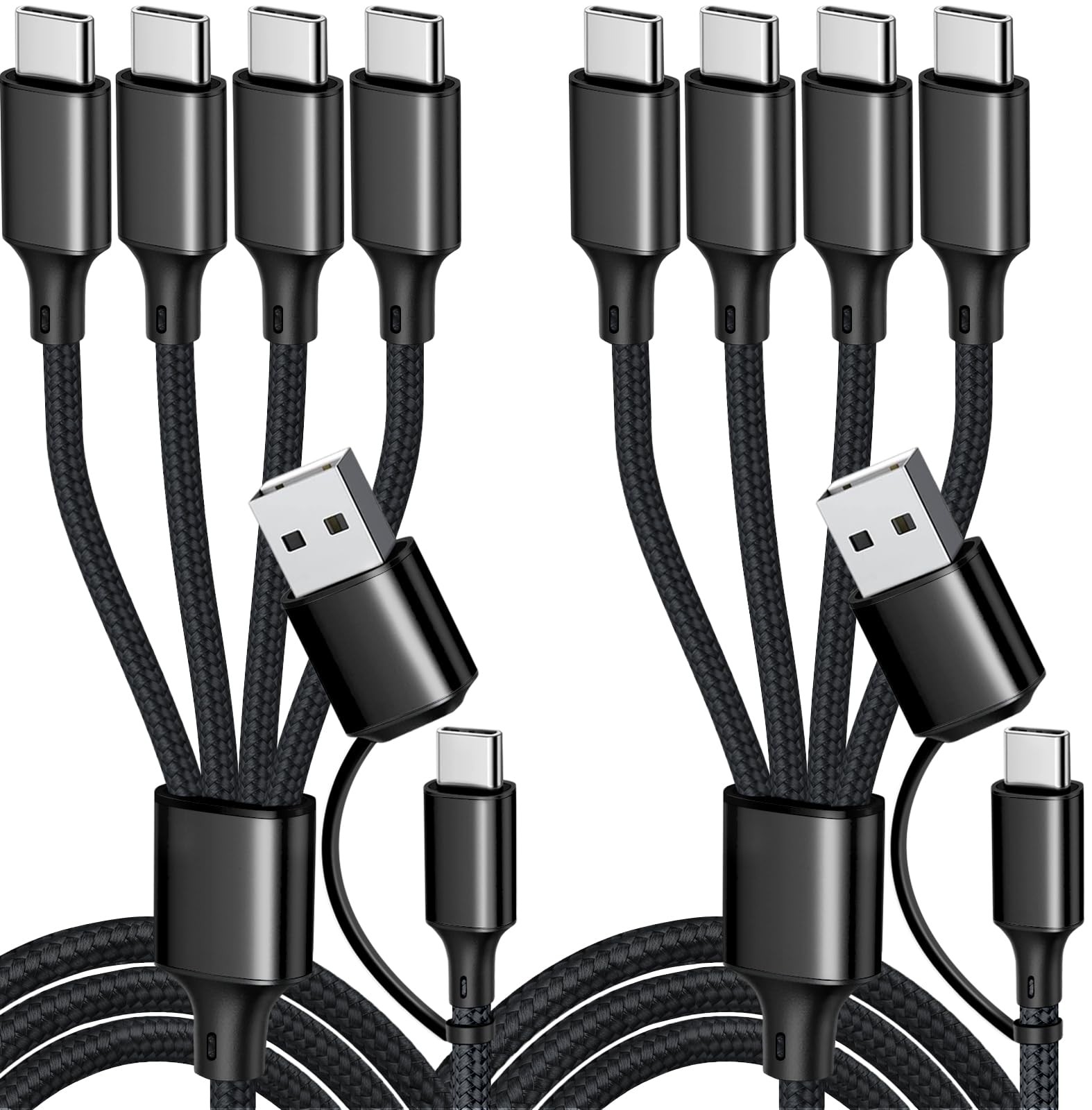 Puxnoin USB C Splitter Multi Charging Cable, A/C Fast Cord 4 feet