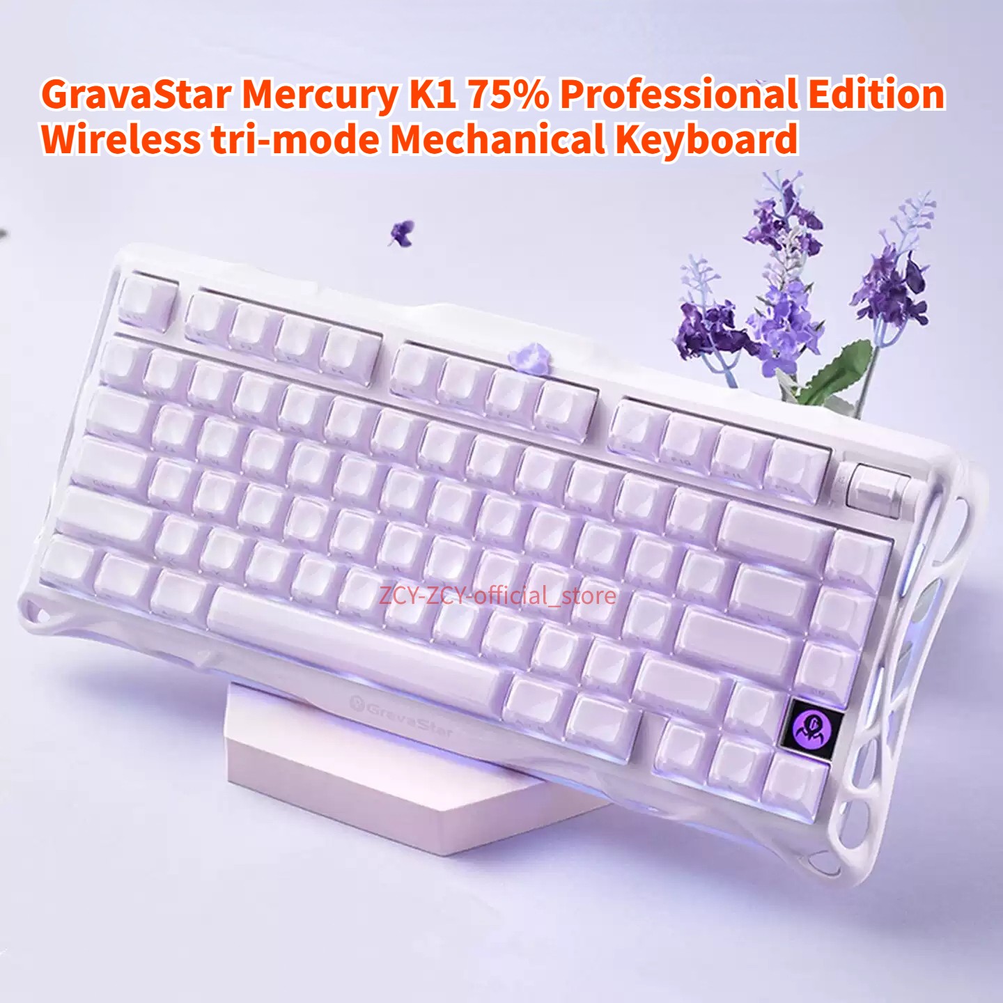 GravaStar Mercury K1 75%Professional Edition Wireless Mechanical Keyboard Purple