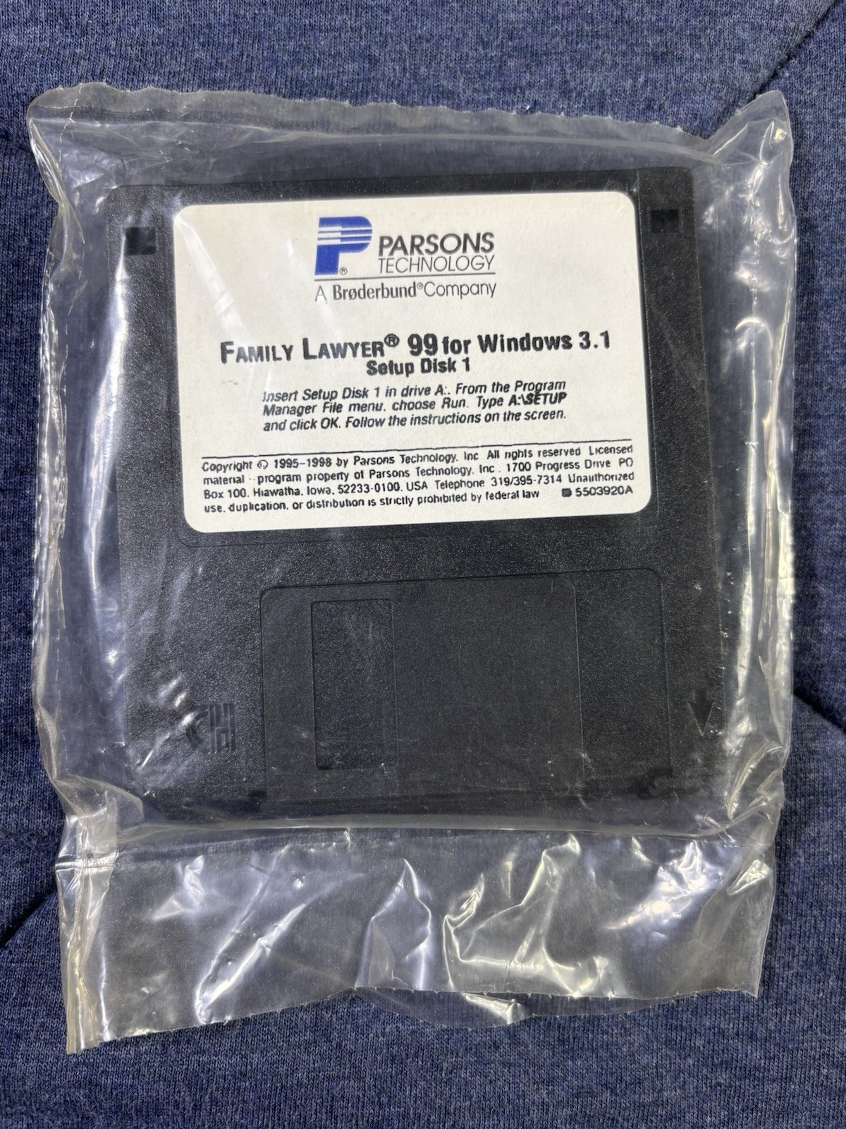 Vintage Parsons Technology Family Lawyer 99 Windows 3.1 Floppy Disks 1-4 Sealed