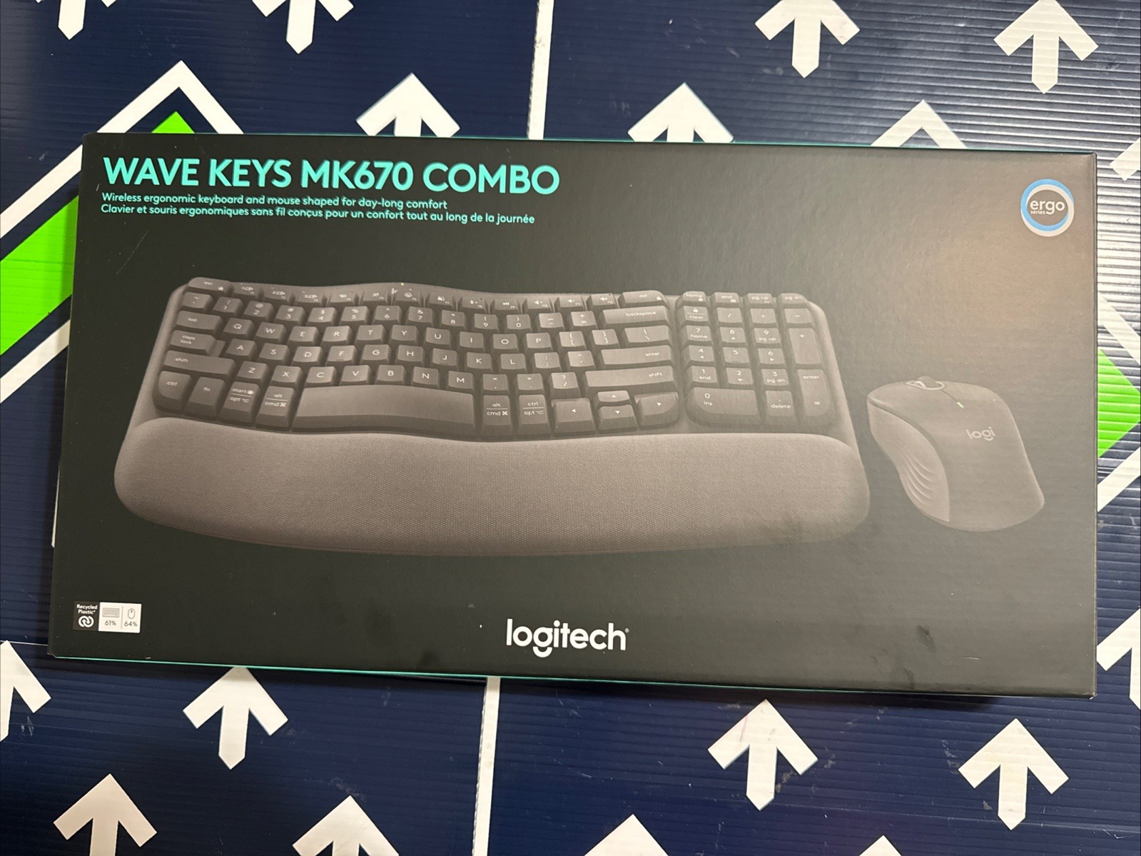 Logitech MK670 Ergonomic Wireless Keyboard & Mouse Wave Keys Combo New Sealed