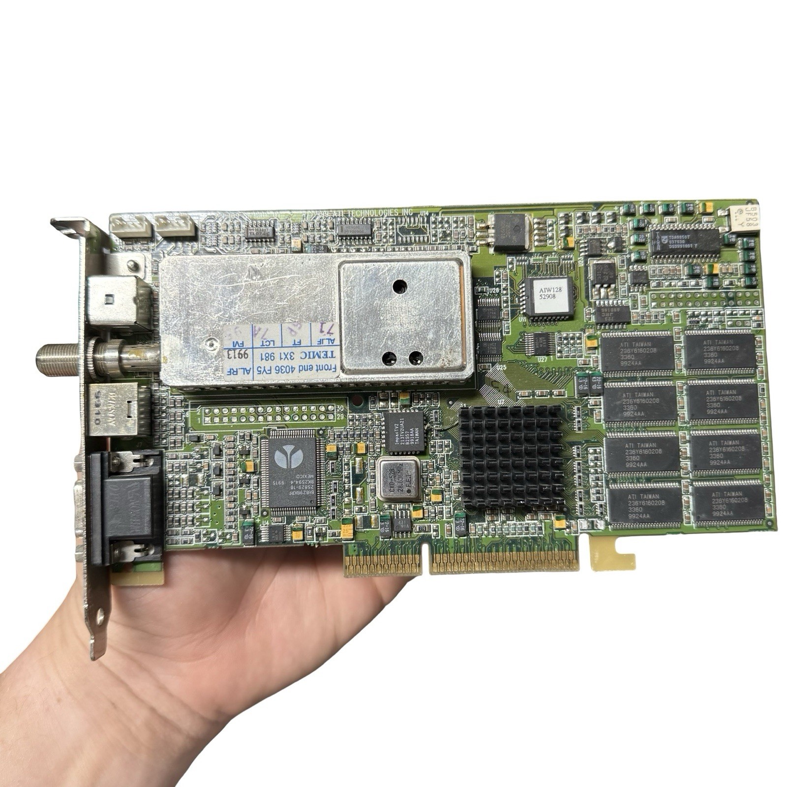 ATI 109-52900-01 AIW128 52908 Rage 128 VGA CATV A/V AGP Graphics Video Card