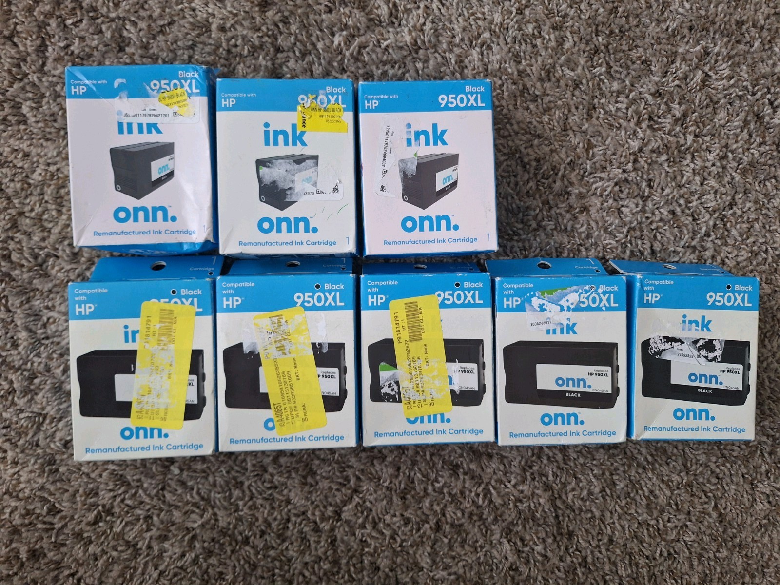 lot of 8 Onn HP 950XL Ink Cartridge Black Factory Sealed EXP 2025 sealed