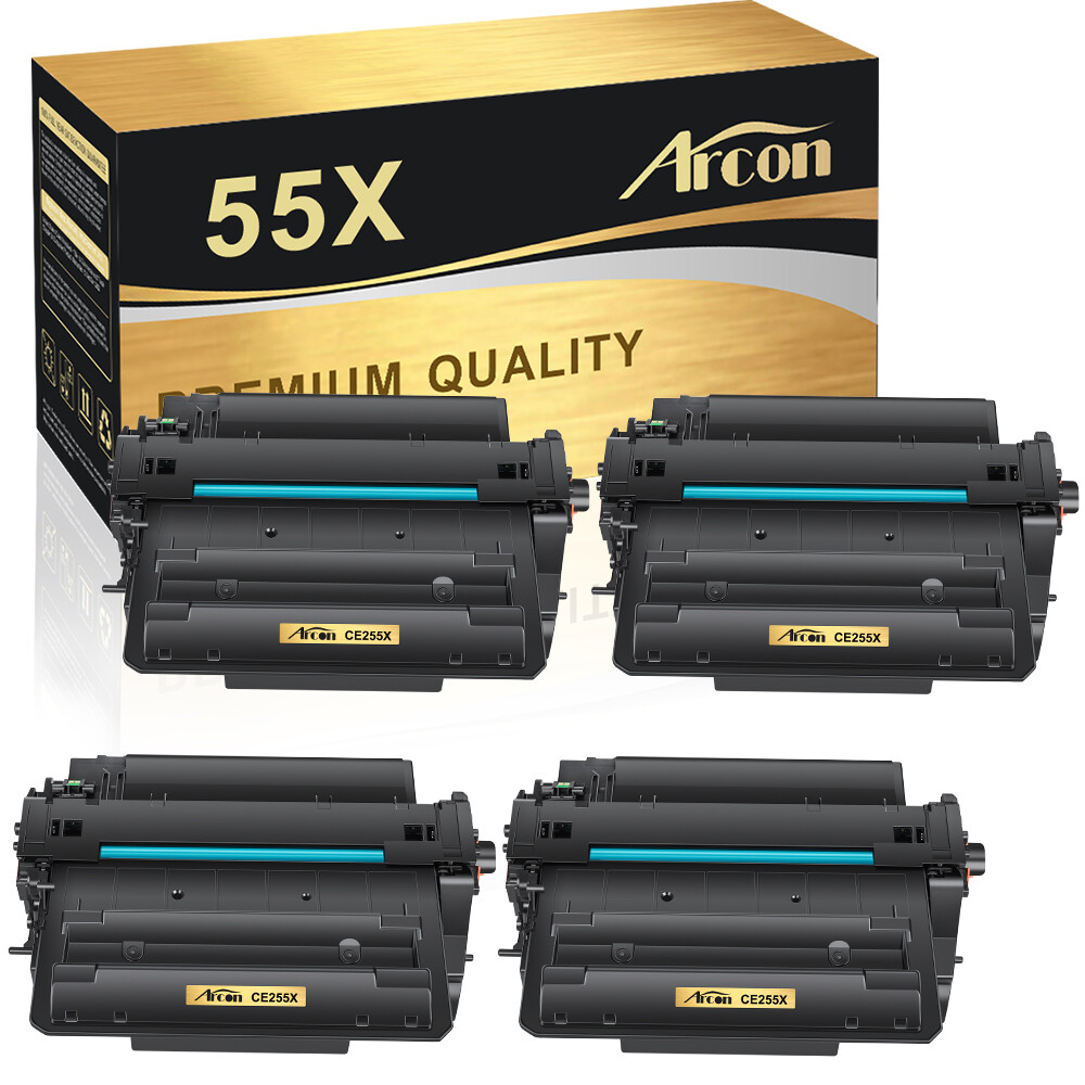 4PK CE255X 55X Toner Cartridge For HP LaserJet P3010 P3015 P3015d P3015dn