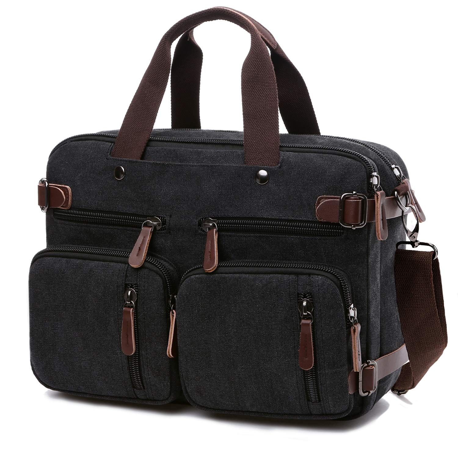 3 In 1 Canvas Convertible Laptop Bag for Men Women, 17.3 inch Laptop Messenge...