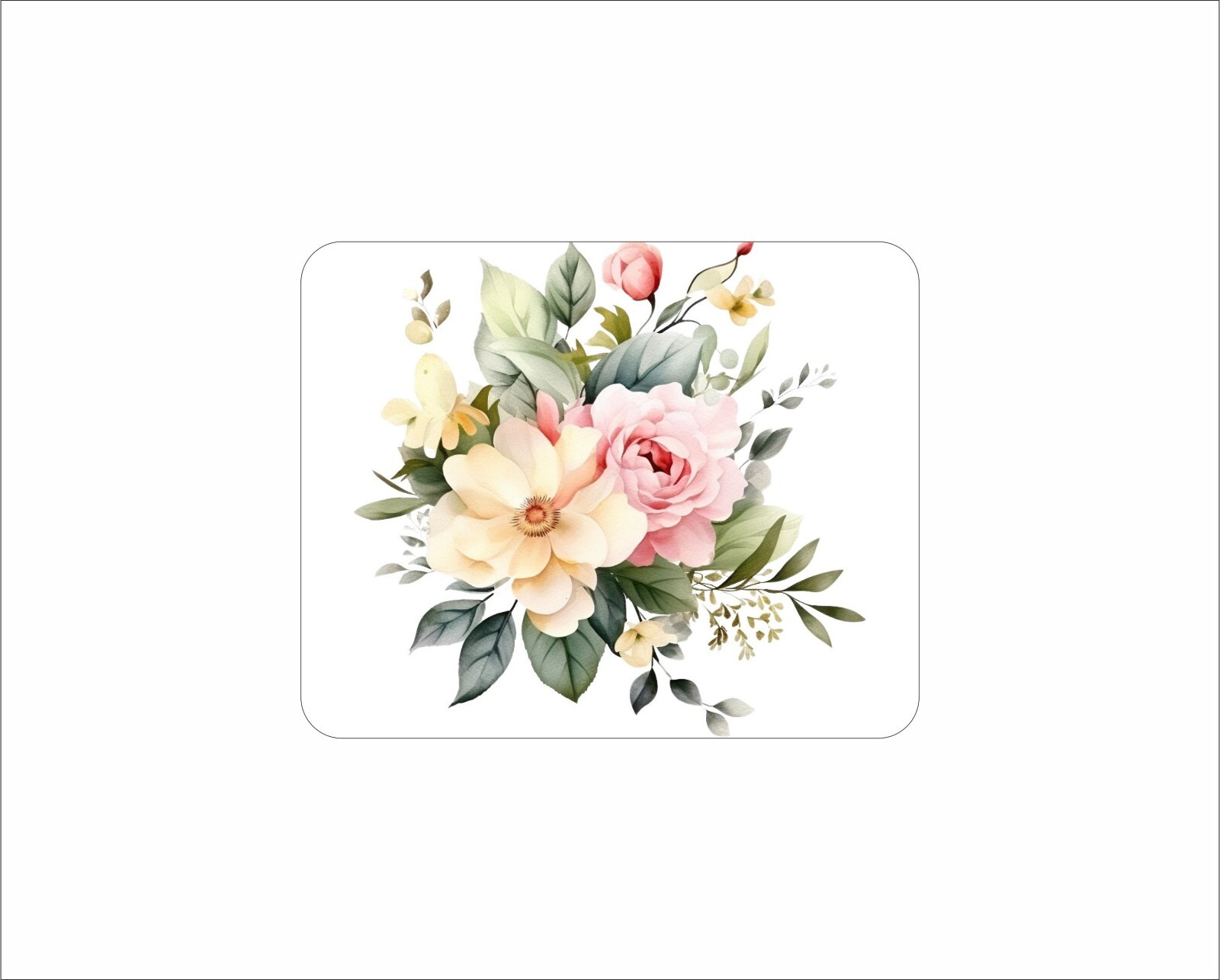Floral Flower Mouse Pad Bouquet Bunches Watercolor Colorful A Ladys Favorite