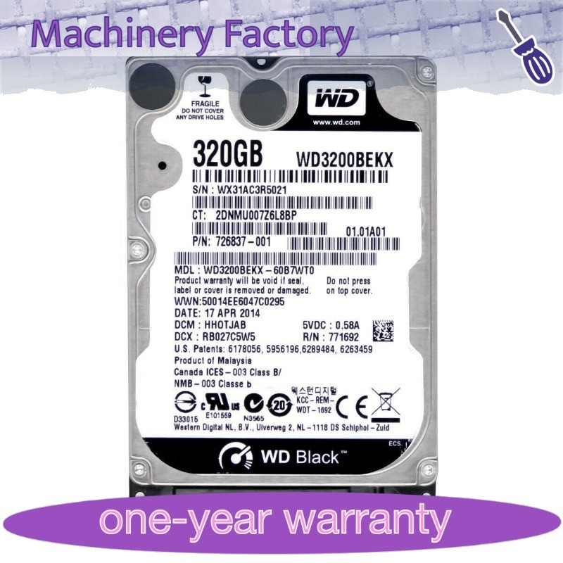 Western Digital 320GB WD3200BEKX 7200RPM 16MB SATA 2.5" Laptop Hard Disk Drive