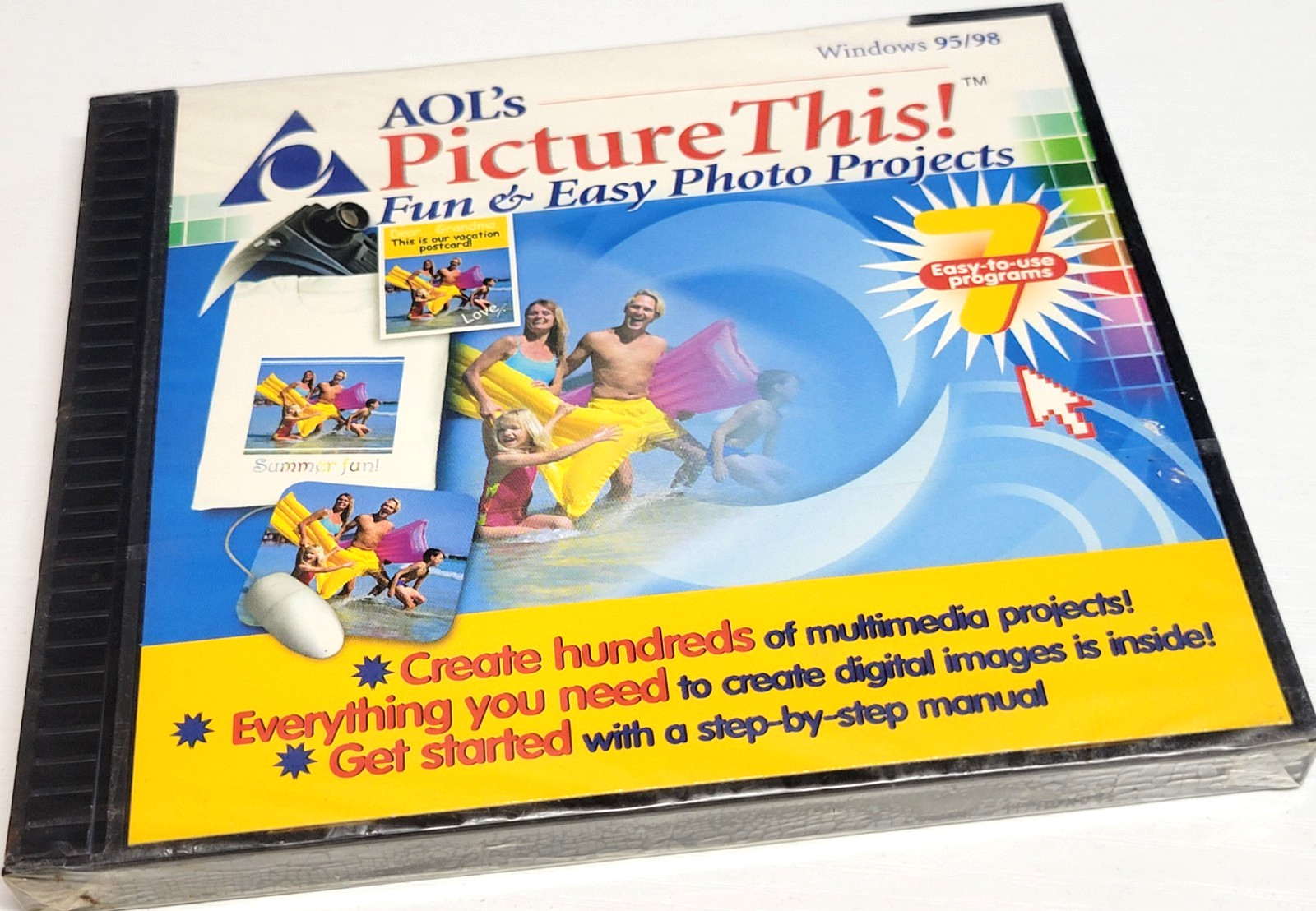 AOL's PICTURE THIS Fun & Easy Photo Projects for Windows 95/98 VTG NOS NIP