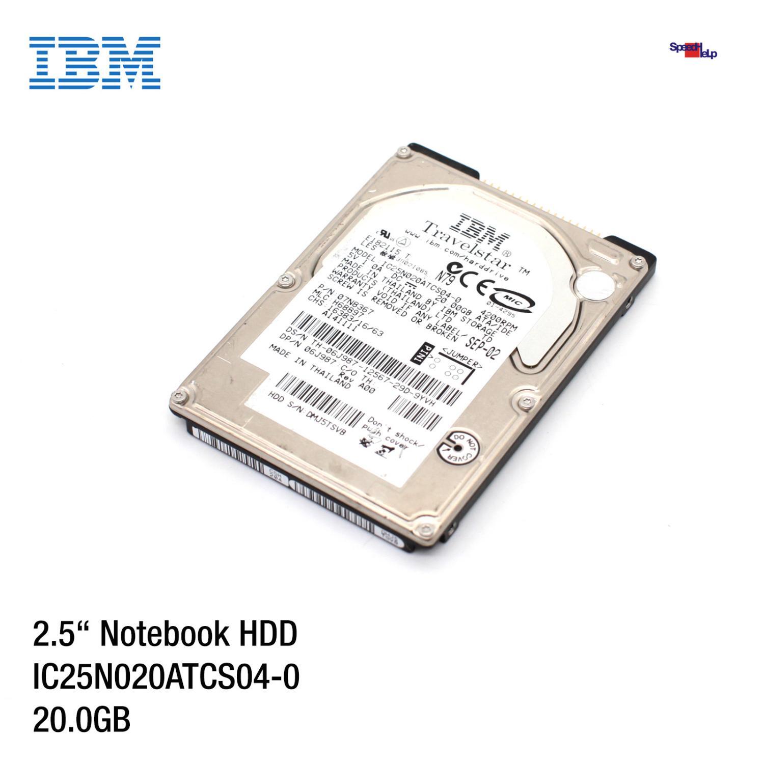 IBM IC25N020ATCS04 20.0GB 2.5" Inch Notebook Laptop HDD Hard Disk OK