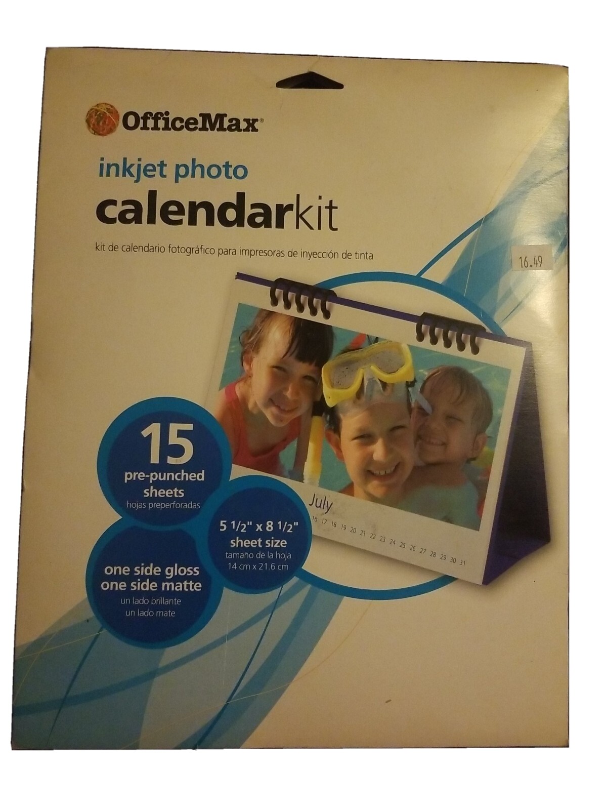 OfficeMax Om04876 Inkjet Photo Calendar Kit 5 1/2" x 8 1/2" Sheet Size NEW