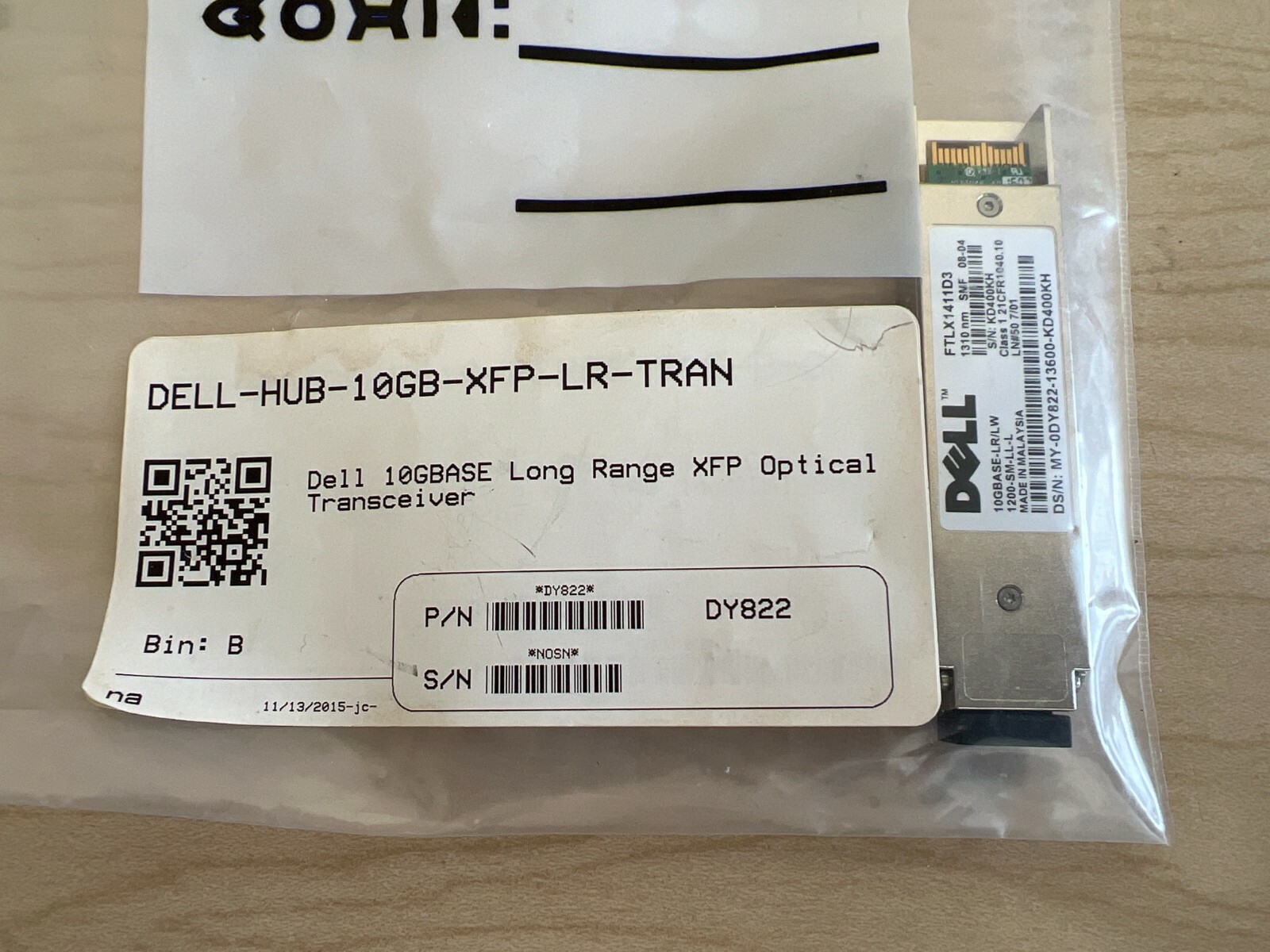 Dell FTLX1411D3 10GBase-LR/LW XFP Transceiver Module 1200-SM-LL-L DY822