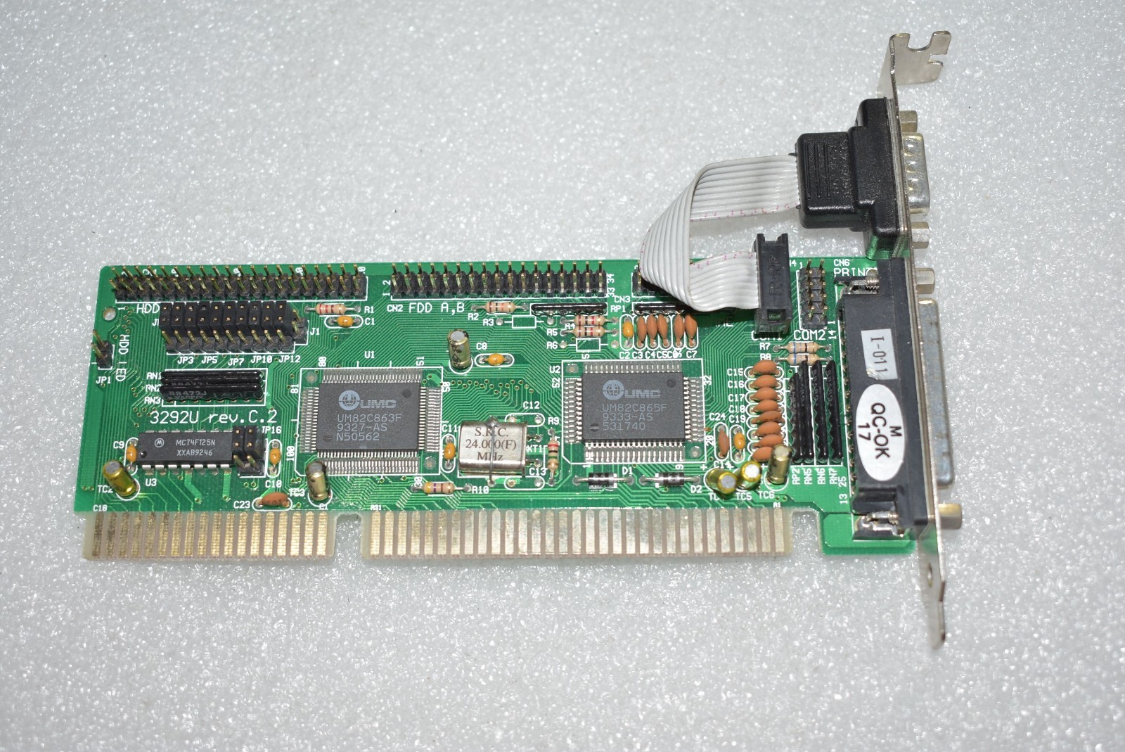 BIOSTAR UMC ISA CONTROLLER CARD IDE FLOPPY SERIAL 286 386 486 PC/IBM COMPATIBLE