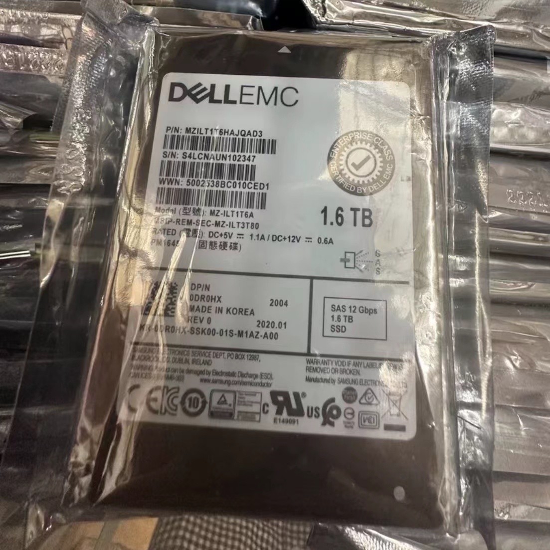 1.6TB SSD DELL EMC PM1645 SAS 12gb/s MZ-1LT1T6A MZ1LT6HAJQAD3 DP/N 0DR0HX 1.6 TB