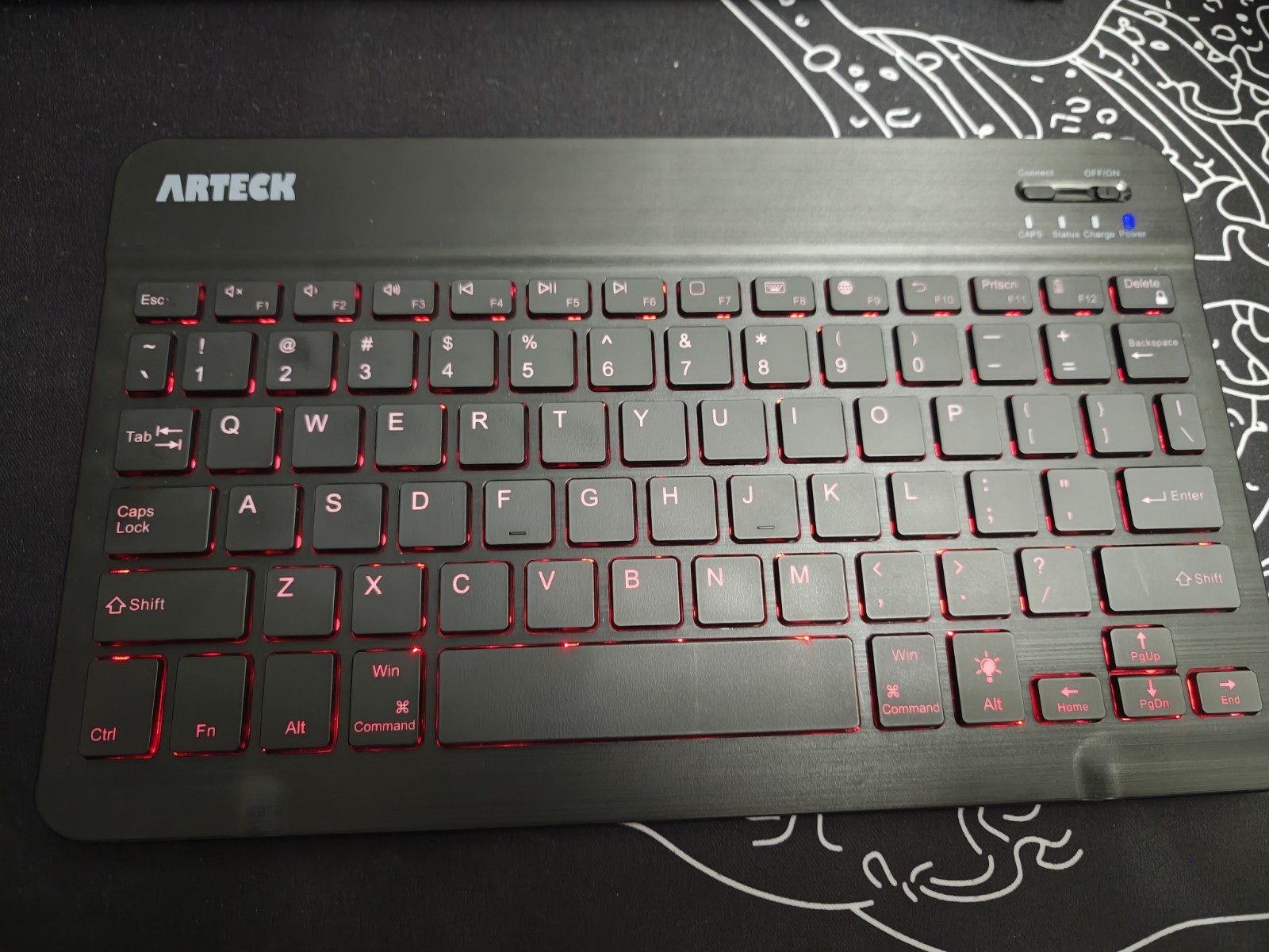 Arteck HB030B Universal Slim Portable Wireless Backlit Keyboard Bluetooth