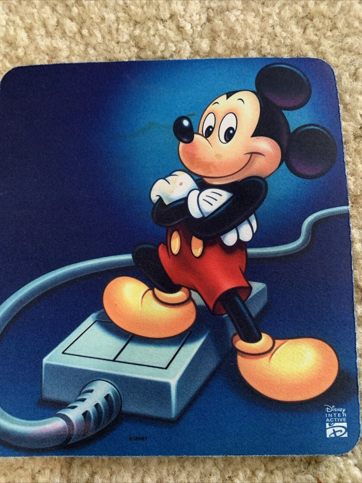 Vintage Mickey Mouse Disney Software Mousepad Computer Pad Rubber 1995