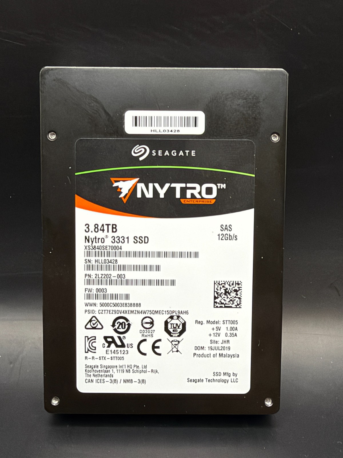 Seagate Nytro 3331 3.84TB SAS 12Gb SSD XS3840SE70004 2.5 Low Hours Unverified