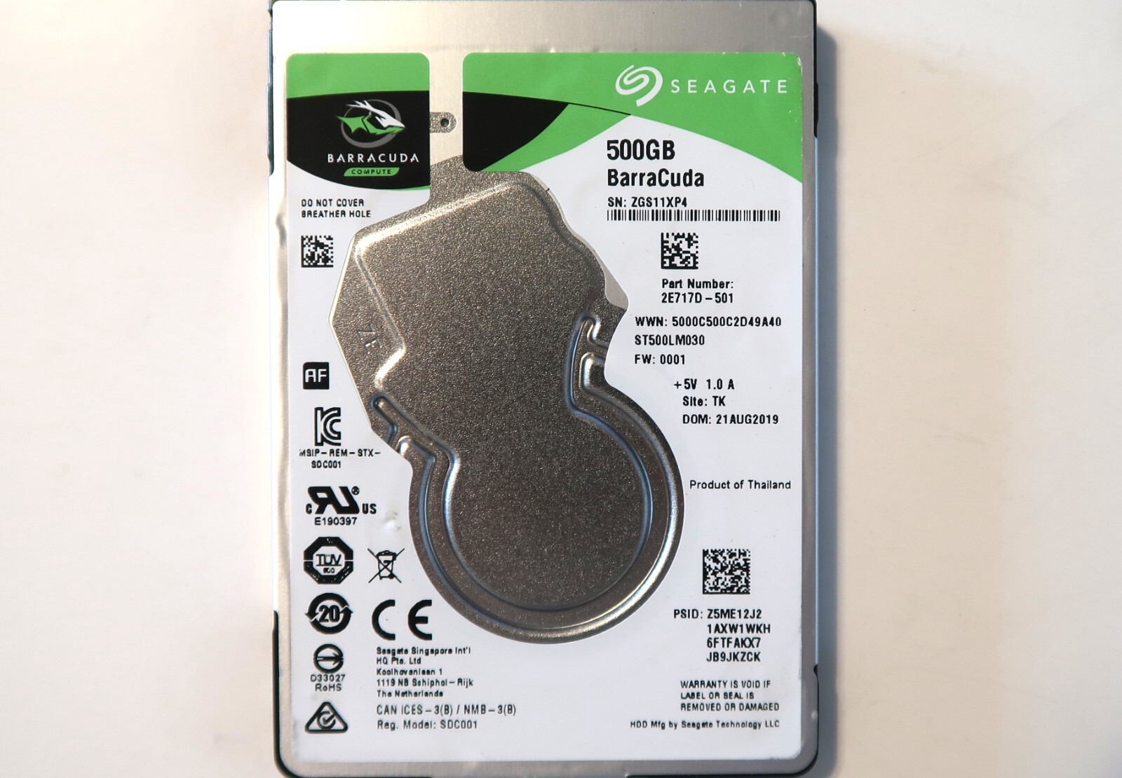 Seagate ST500LM030 2E717D-501 TK FW:0001 Thailand (ZGS) 2.5" 500gb Sata AUG-2019