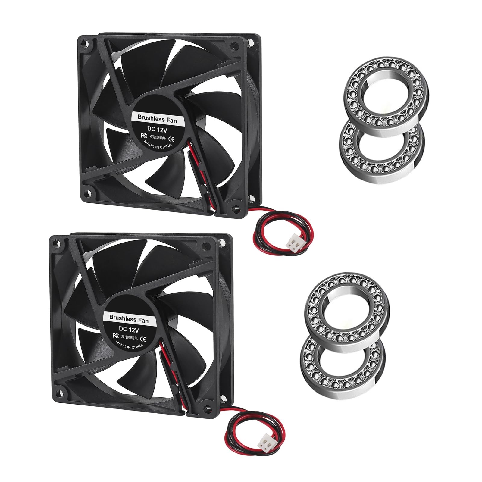 2pcs 9225 92mm x 25mm 5V 2 Pin Dual Bearings Brushless 90mm Fan DC Cooling Ex...