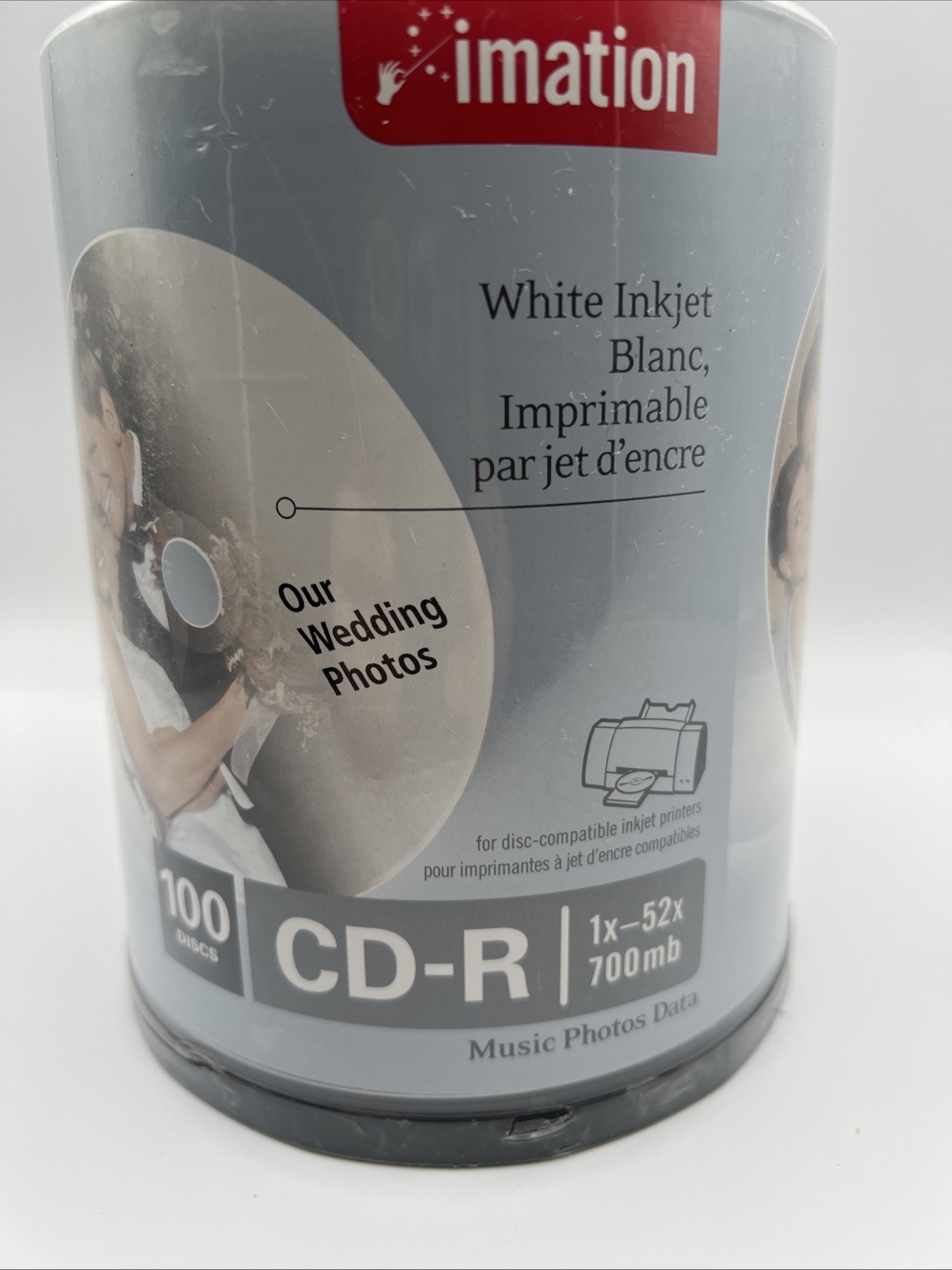 NEW 100 PK innovera CD-R Music 80Min Inkjet Printable Surface Blank Disc Spindle