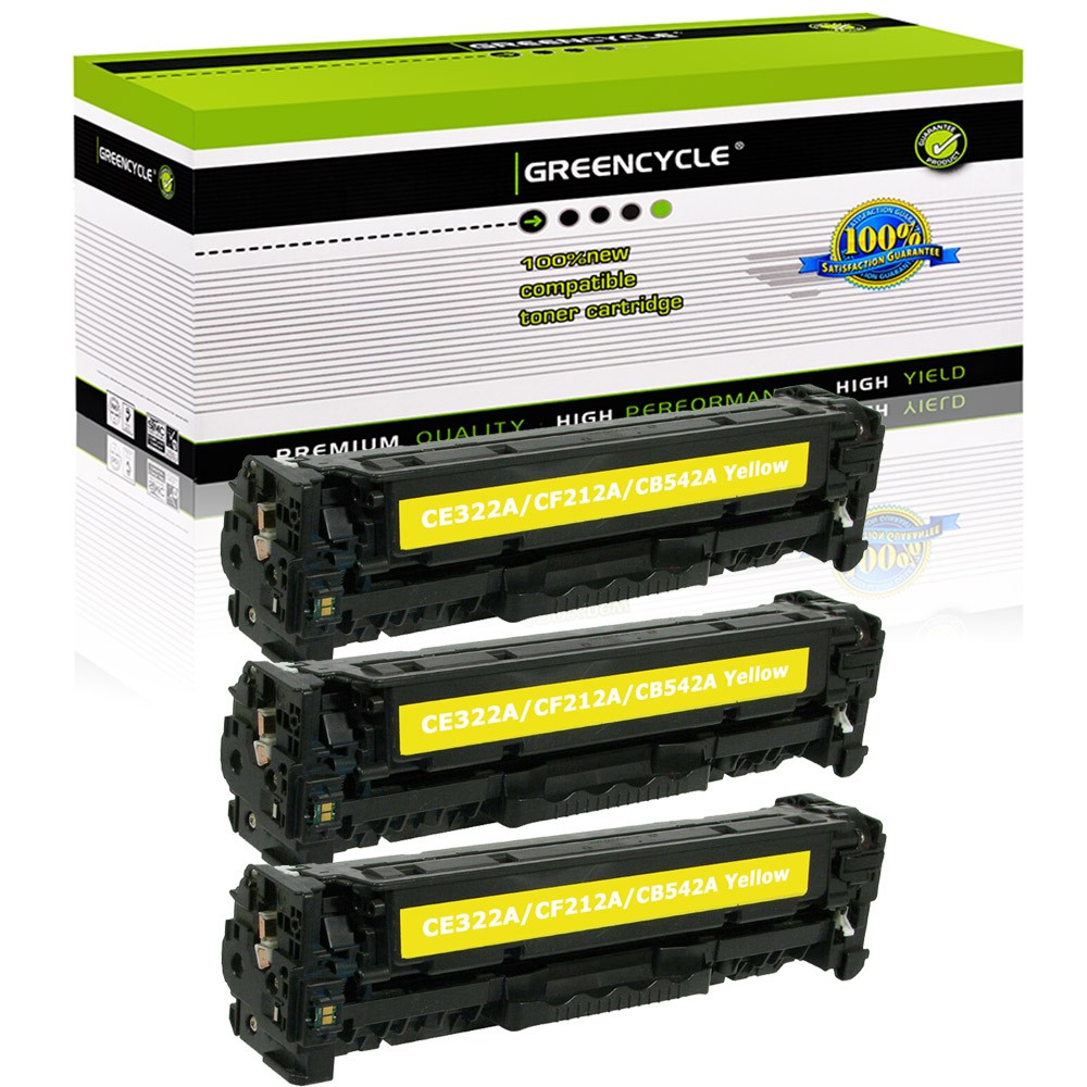 3PK CB542A YL Toner Fits For HP 125A LaserJet CM1300 CM1312 CM1312nfi CM1312 MFP