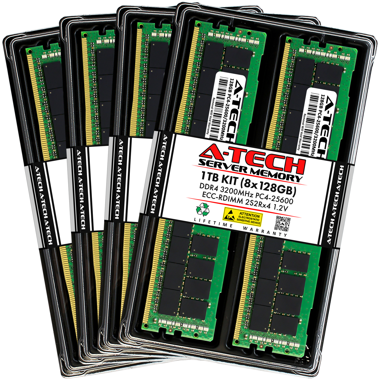 A-Tech 1TB 8x 128GB 2S2Rx4 (4Rx4) PC4-25600 3200 ECC REG RDIMM Server Memory RAM