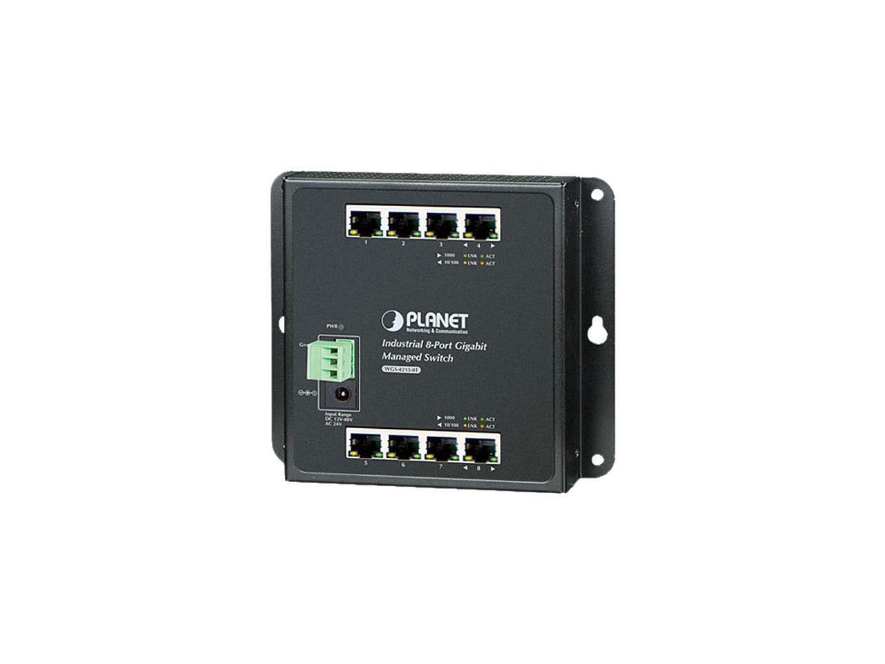 Planet WGS-4215-8T Industrial 8-Port 10/100/1000T Wall-mount Managed Switch (-40