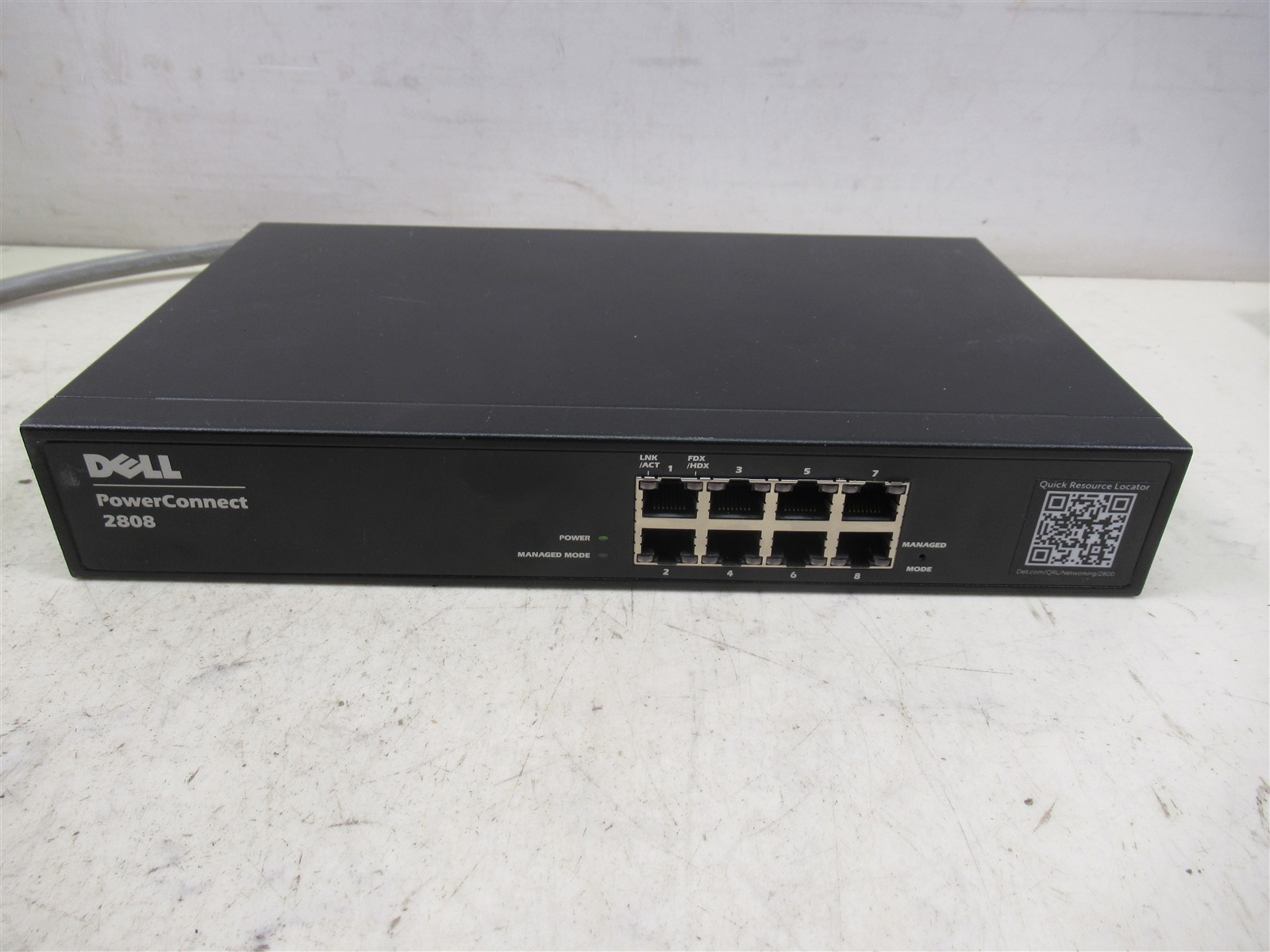 Dell Power Connect 2808 8-Port Gigabit Managed Ethernet Switch & Power Cord