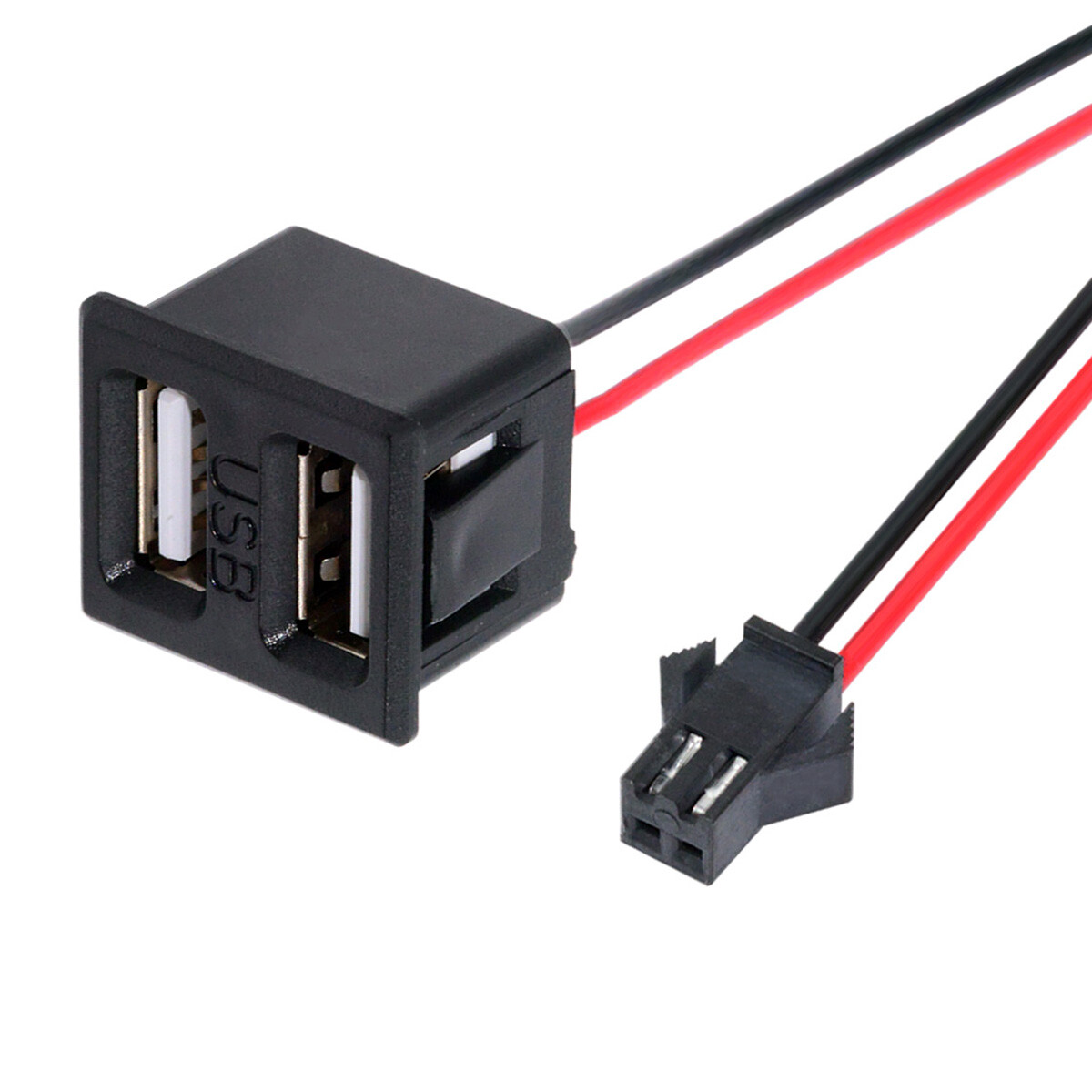 CY DIY OEM Dual Type-A Female Socket to 2Pin Header Cable Pitch=2.54mm DC 5V