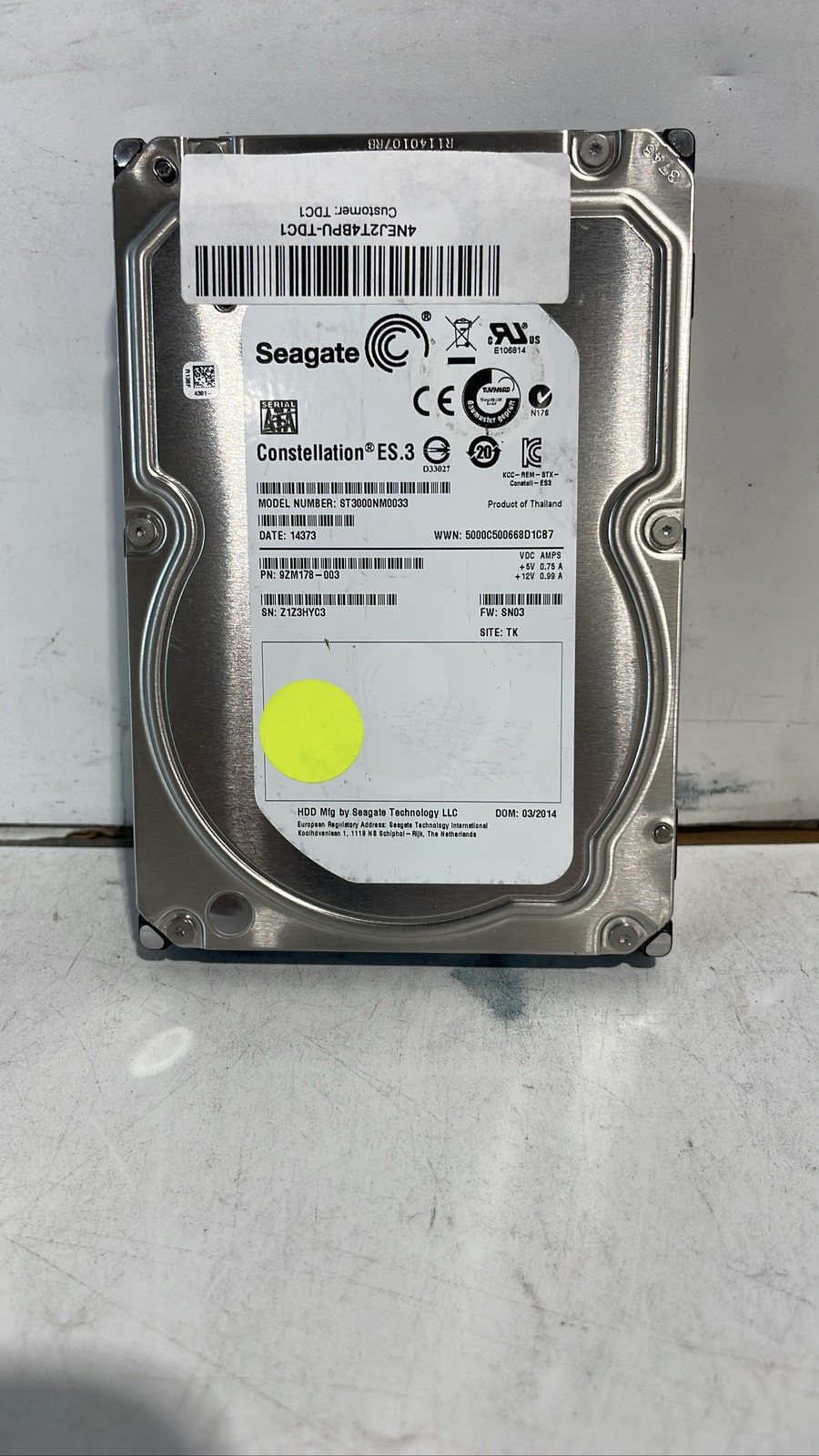 Seagate Constellation ES.3 ST3000NM0033 3TB 7200RPM SATA III HDD