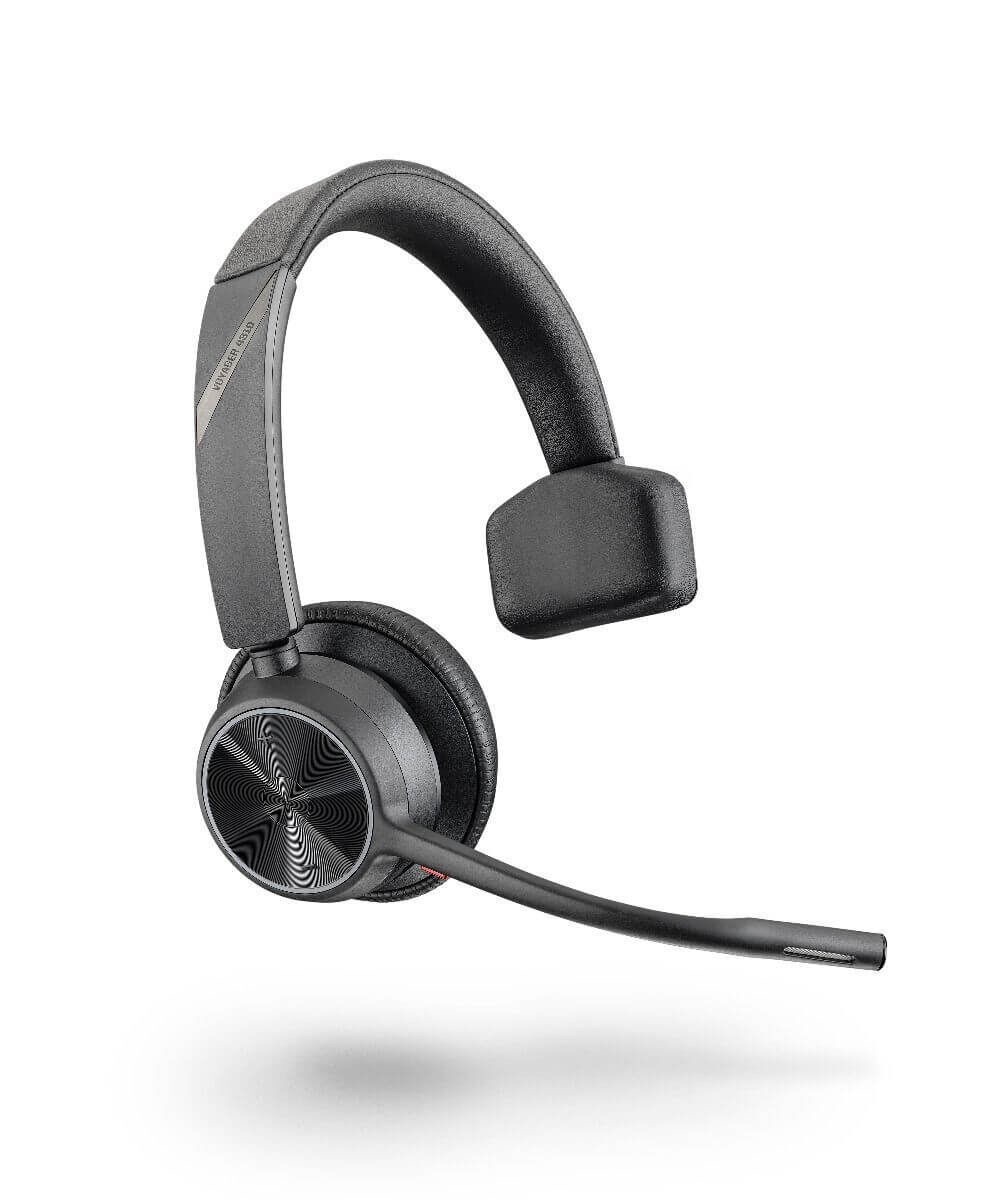 Poly Voyager 4310 UC Wireless Headset, Single-Ear, Bluetooth 5.2, USB-A Adapter,